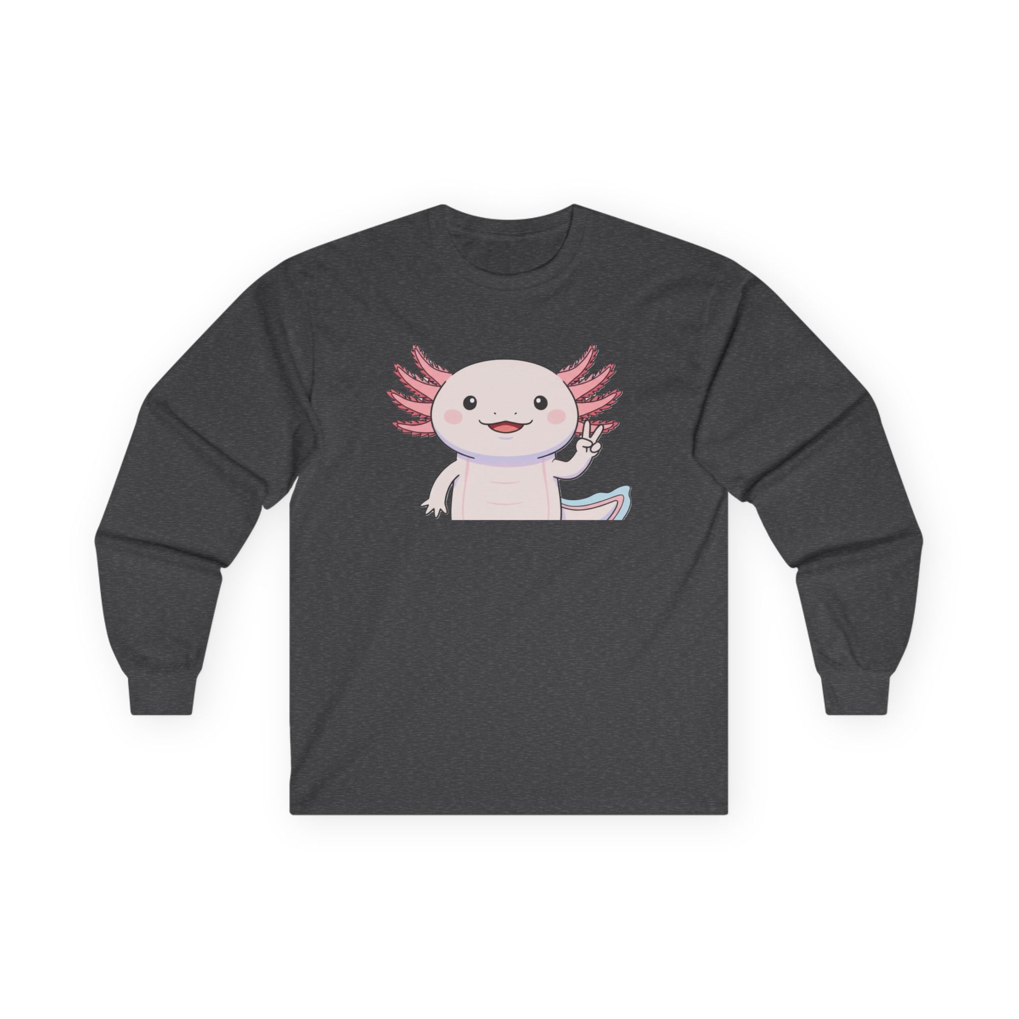 Cute Axolotl Long Sleeve Tee – Pastel Kawaii Salamander Shirt - Adult