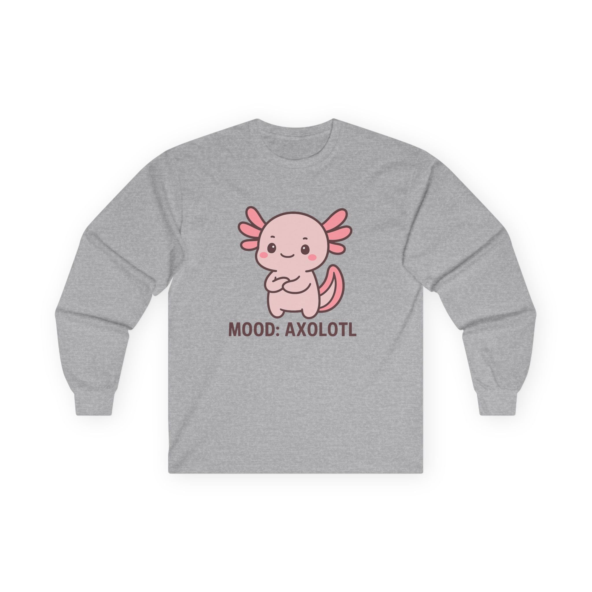 Mood: Axolotl Long Sleeve Tee — Cute Kawaii Axolotl Salamander Shirt - Adult