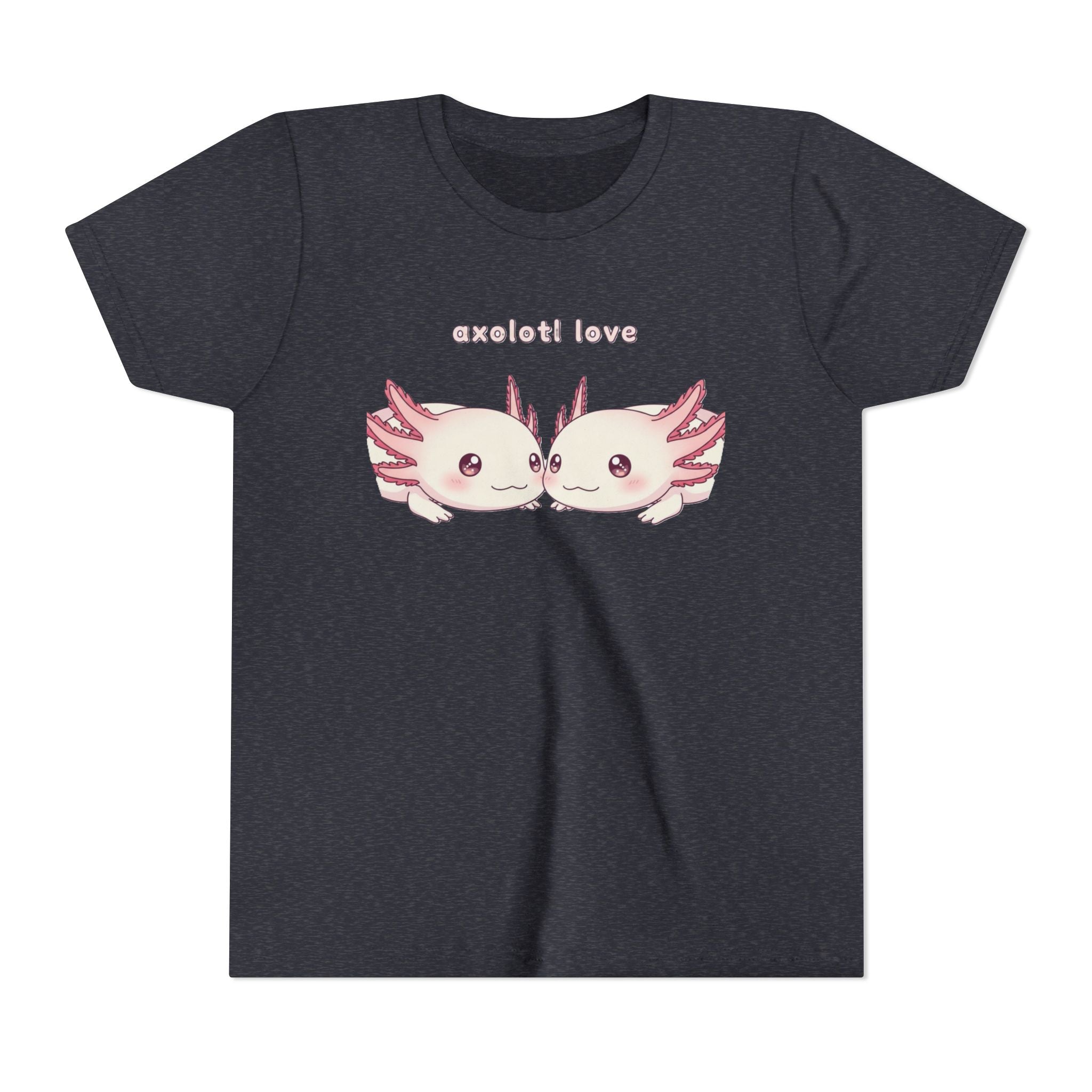 Youth Tee — 'Axolotl Love' Cute Kissing Axolotl Salamander Kids Shirt - Kids