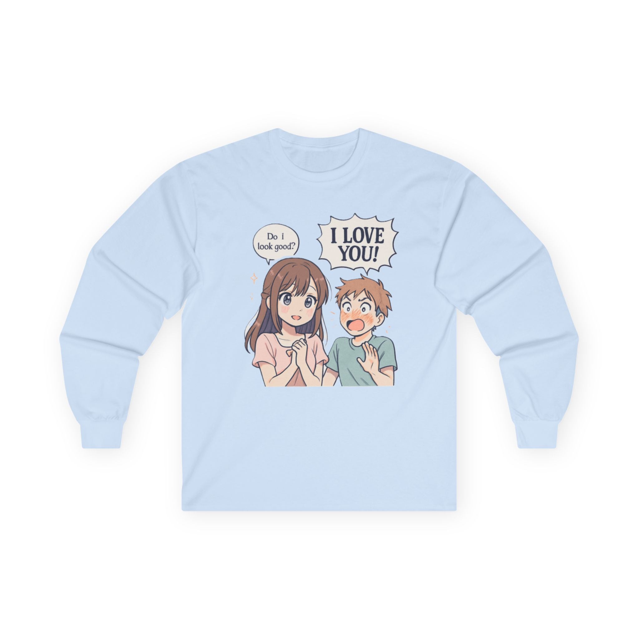 Anime Couple "I Love You" Long Sleeve Tee - Adult
