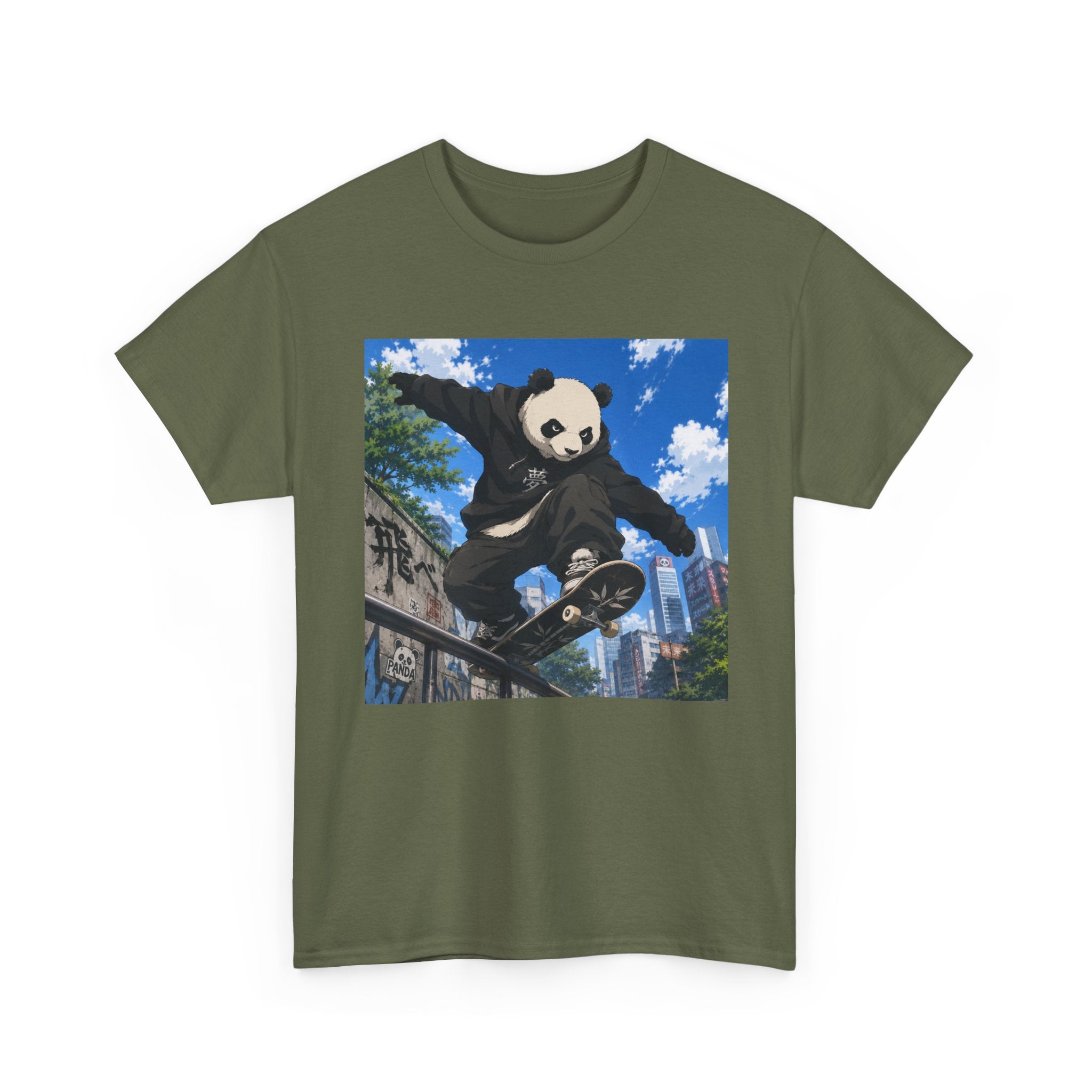 Panda Skateboarder T-Shirt — Urban Skate Panda Graphic Tee - Adult