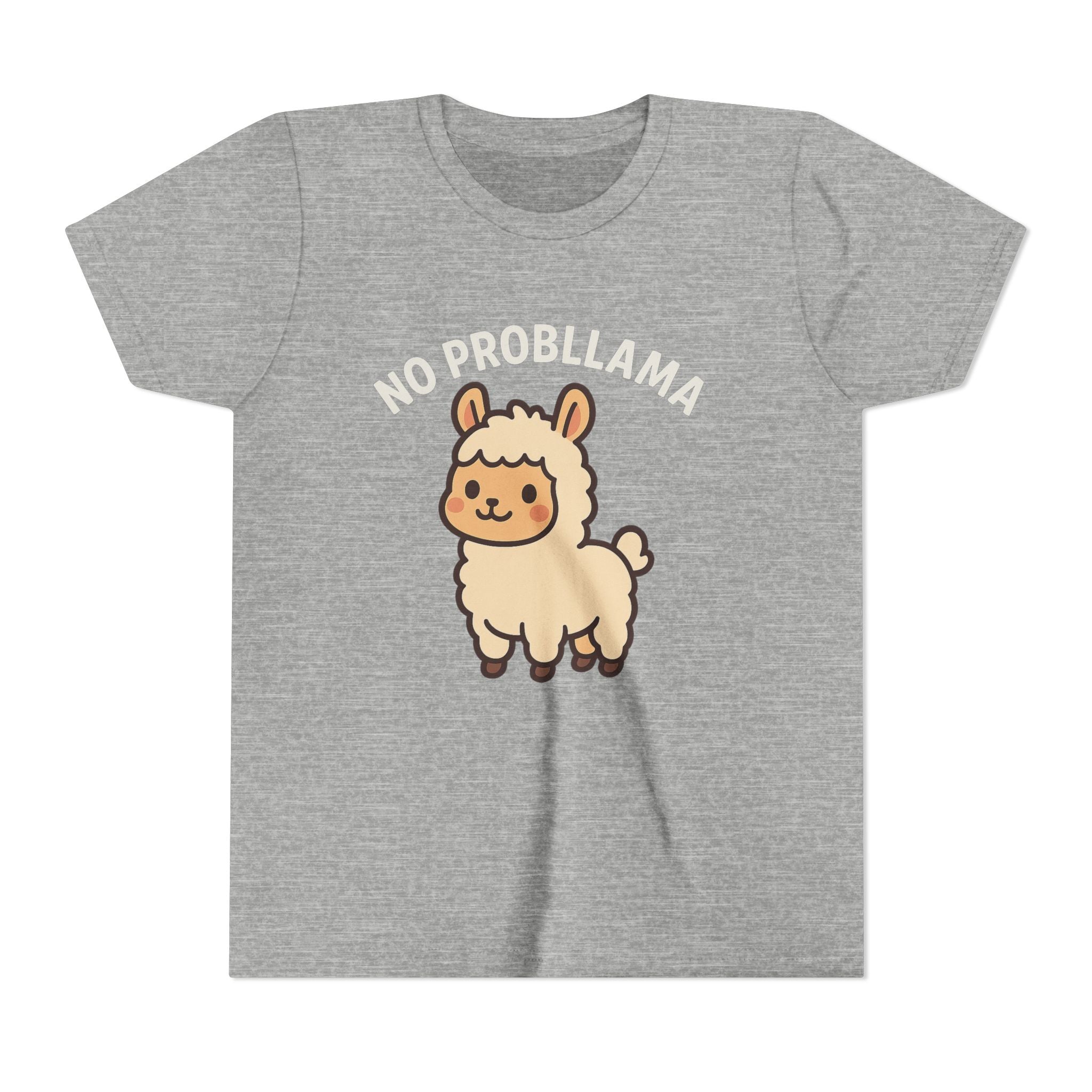 No Probllama Youth Tee – Cute Llama Kids Short Sleeve Shirt