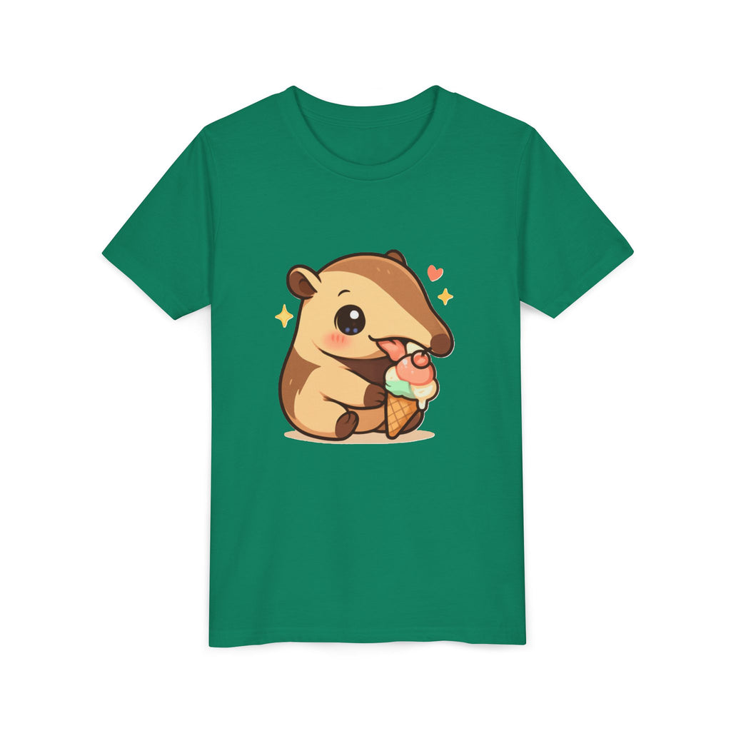 Cute Anteater Kids Tee – Kawaii Anteater Eating Ice Cream T-Shirt for Toddlers & Children