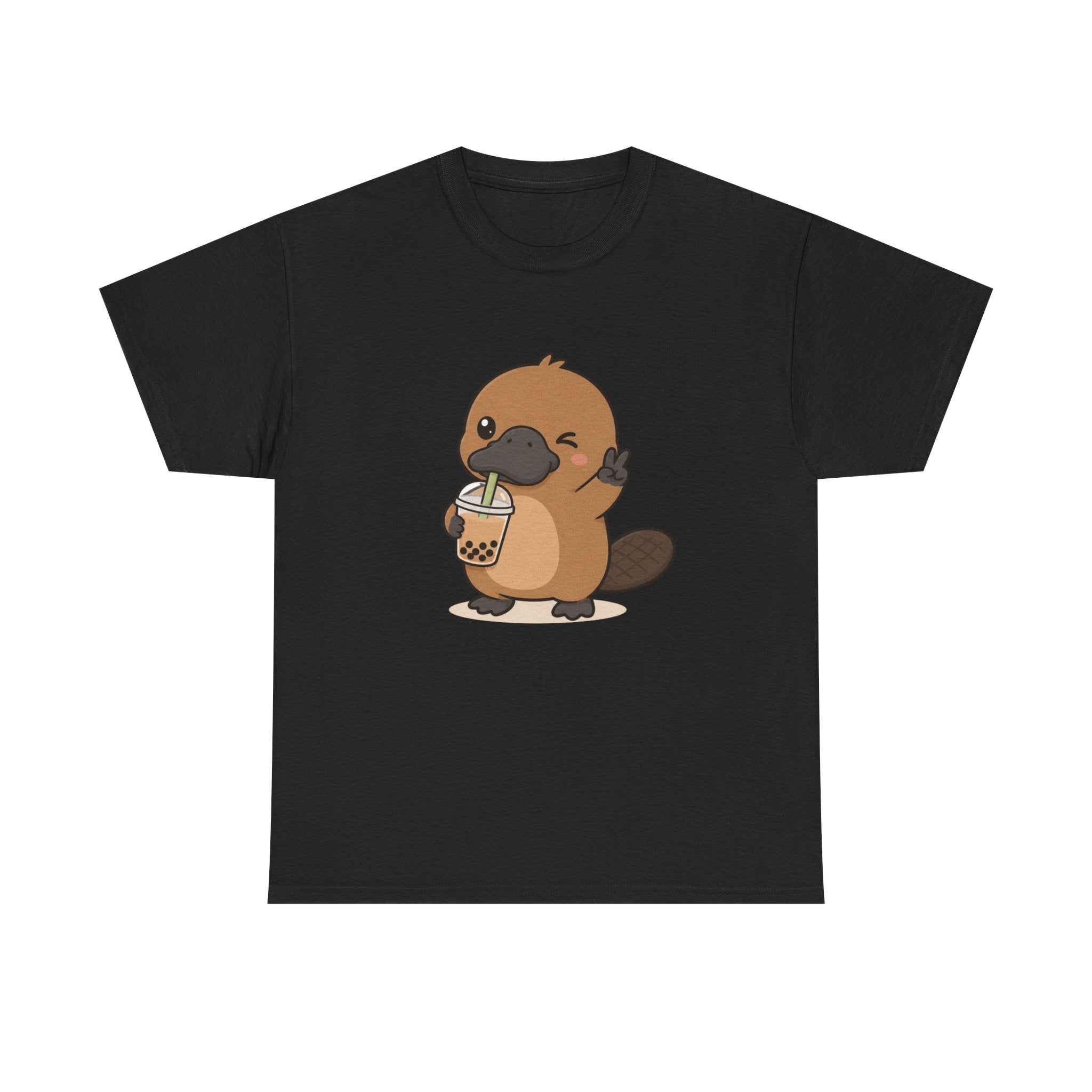 Cute Platypus Bubble Tea T‑Shirt - Adult