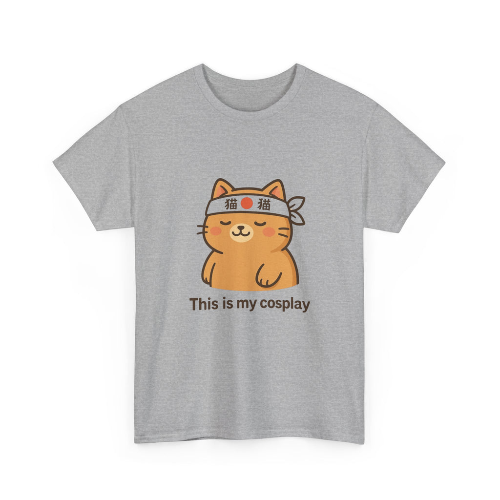 Cat Cosplay T‑Shirt — Cute Kawaii Cat Wearing Hachimaki "This is my cosplay" - Adult