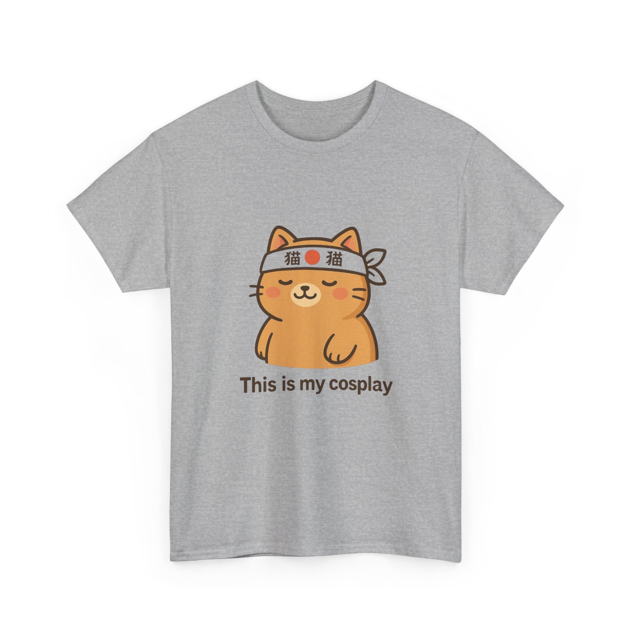 Cat Cosplay T‑Shirt — Cute Kawaii Cat Wearing Hachimaki "This is my cosplay" - Adult