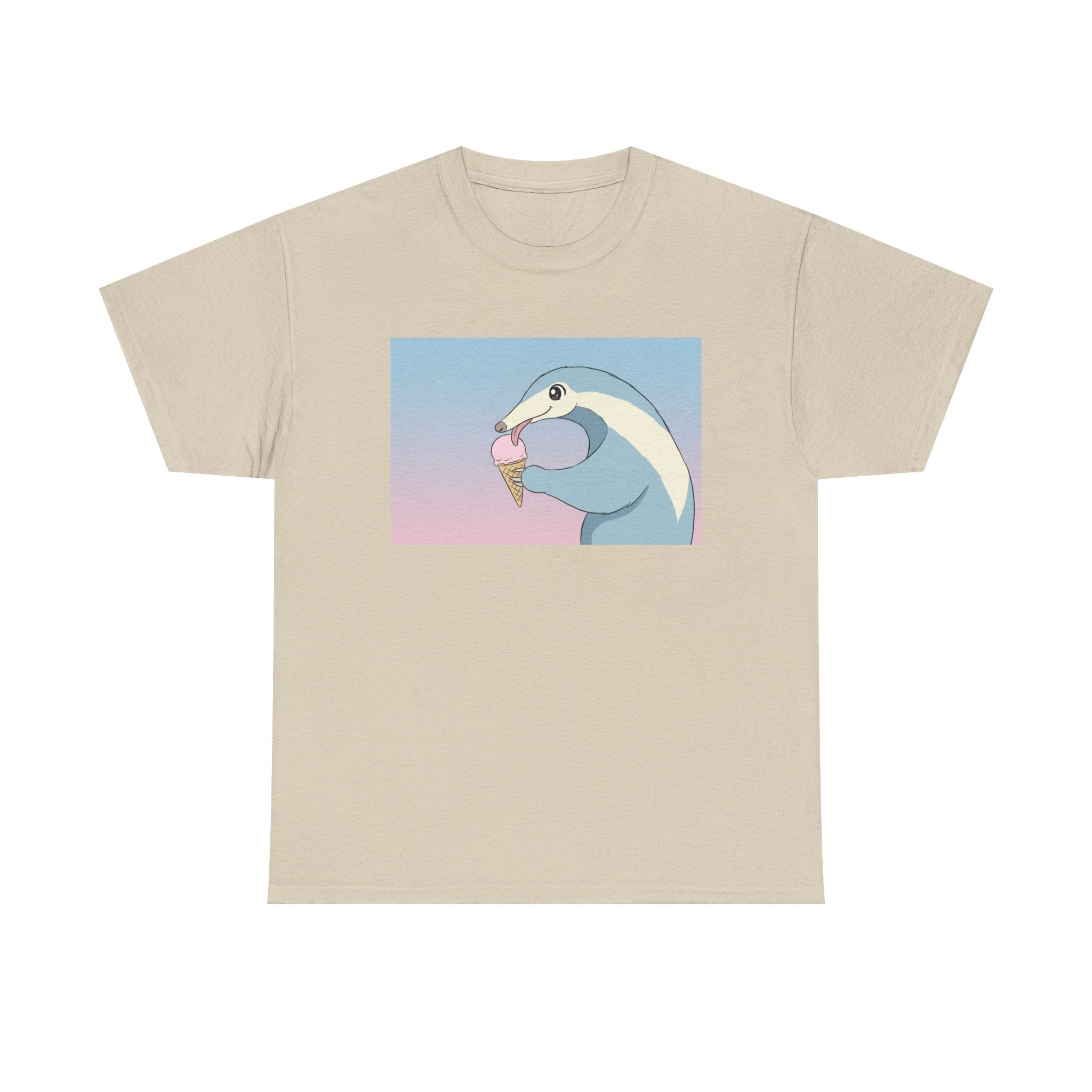 Anteater Eating Ice Cream T-Shirt — Cute Pastel Animal Graphic Tee - Adult