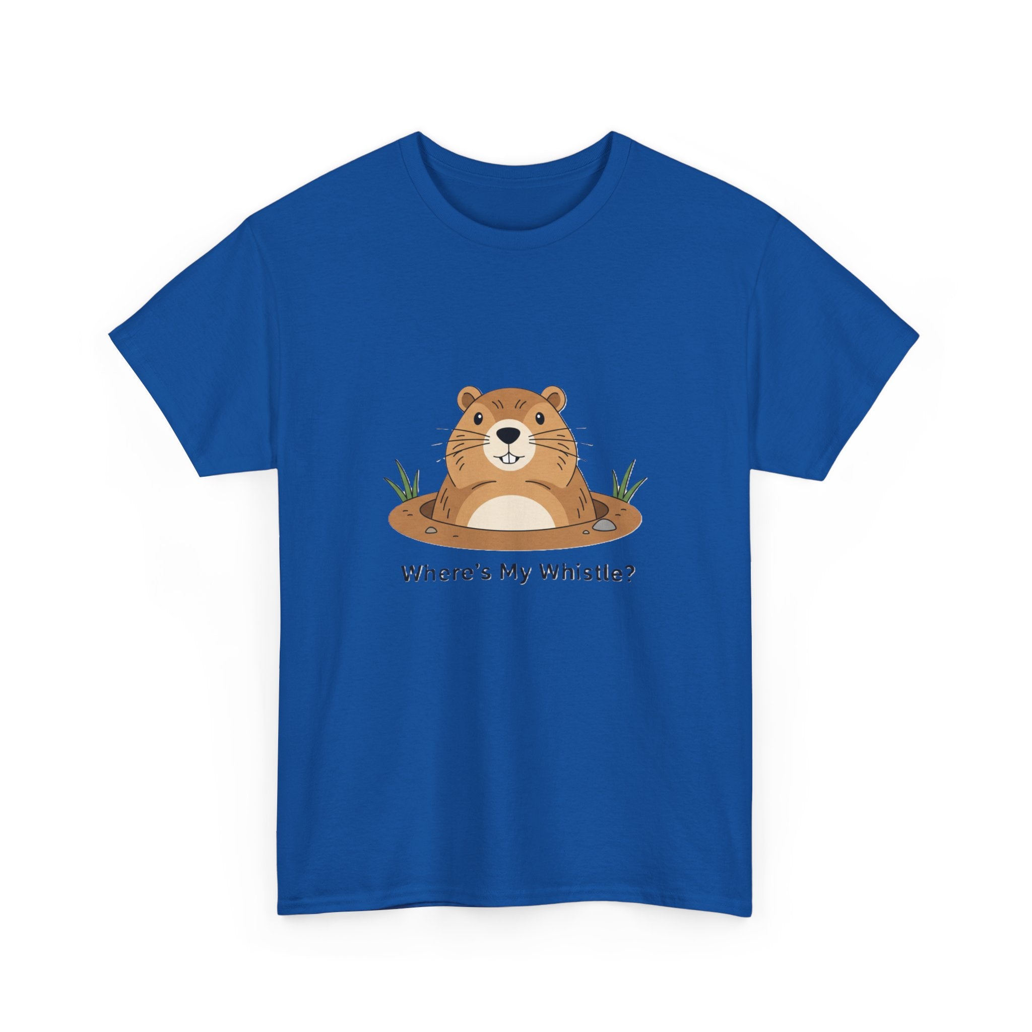 Groundhog Day Tee — "Where's My Whistle?" Cute Groundhog Whistle Pig Graphic T-Shirt - Adult