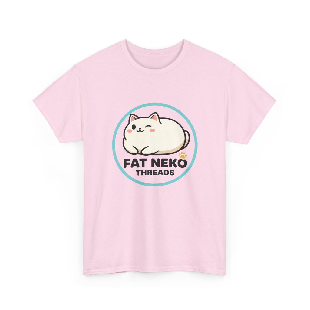 Cute Fat Neko Threads T-Shirt — Kawaii Cat Logo Tee - Adult