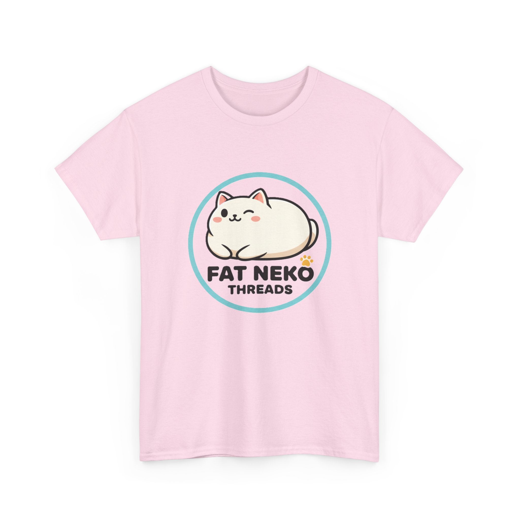 Cute Fat Neko Threads T-Shirt — Kawaii Cat Logo Tee - Adult