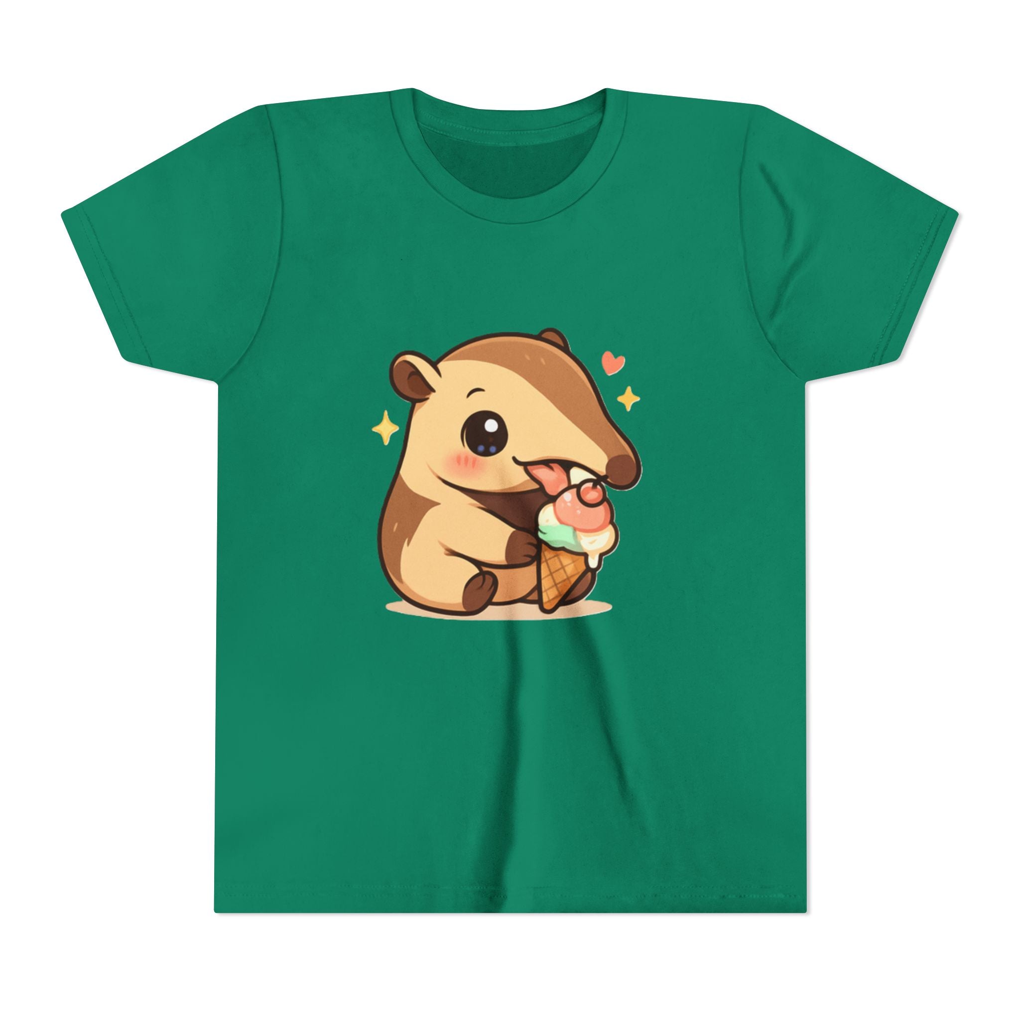 Cute Anteater Kids Tee – Kawaii Anteater Eating Ice Cream T-Shirt for Toddlers & Children