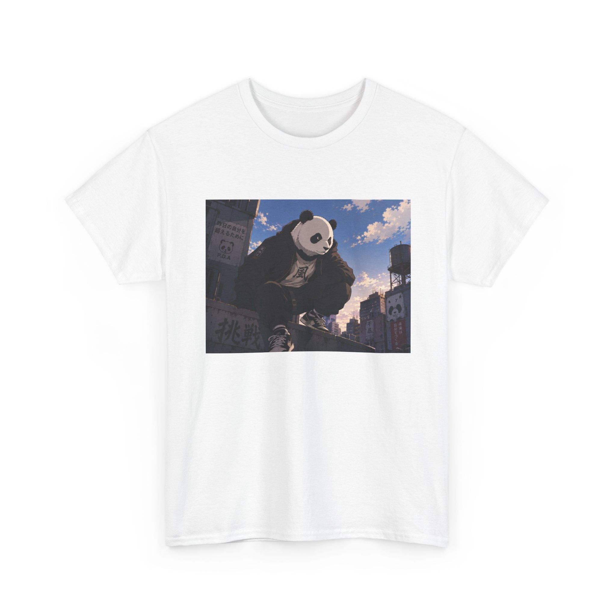 Giant Panda Cityscape Tee – Cute Urban Animal Graphic T-Shirt - Adult