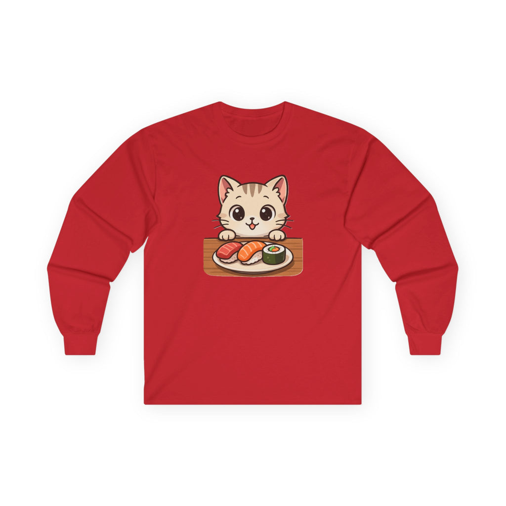 Cat Sushi Lover Long Sleeve Tee - Adult
