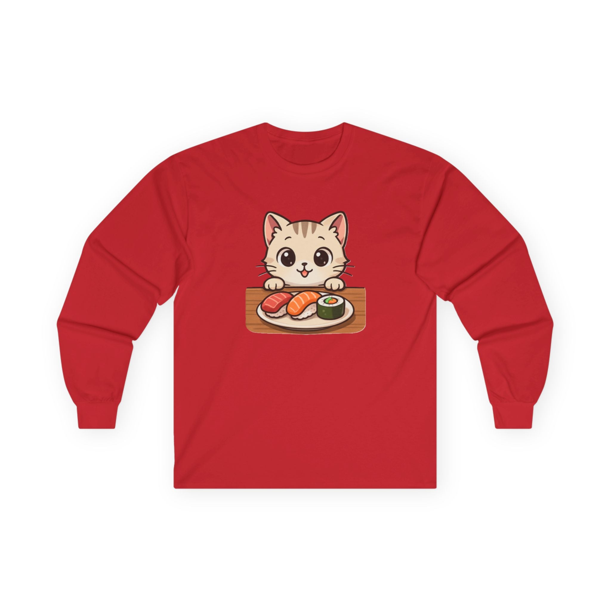 Cat Sushi Lover Long Sleeve Tee - Adult