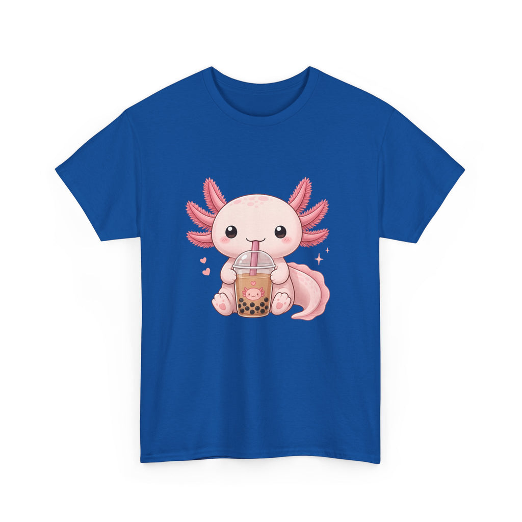 Axolotl Drinking Bubble Tea T-Shirt — Cute Kawaii Boba Tee - Adult