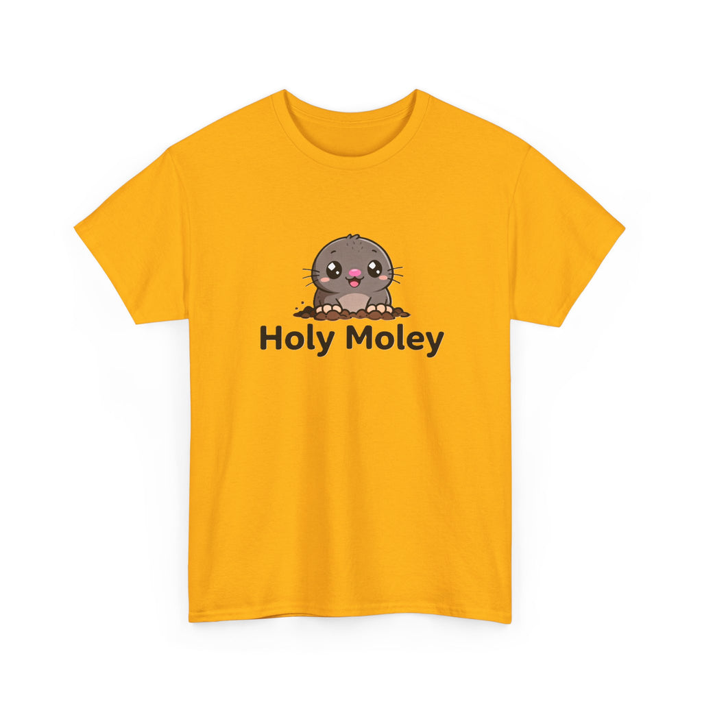 Holy Moley Mole T-Shirt — Cute Cartoon Mole Tee with 'Holy Moley' Text - Adult