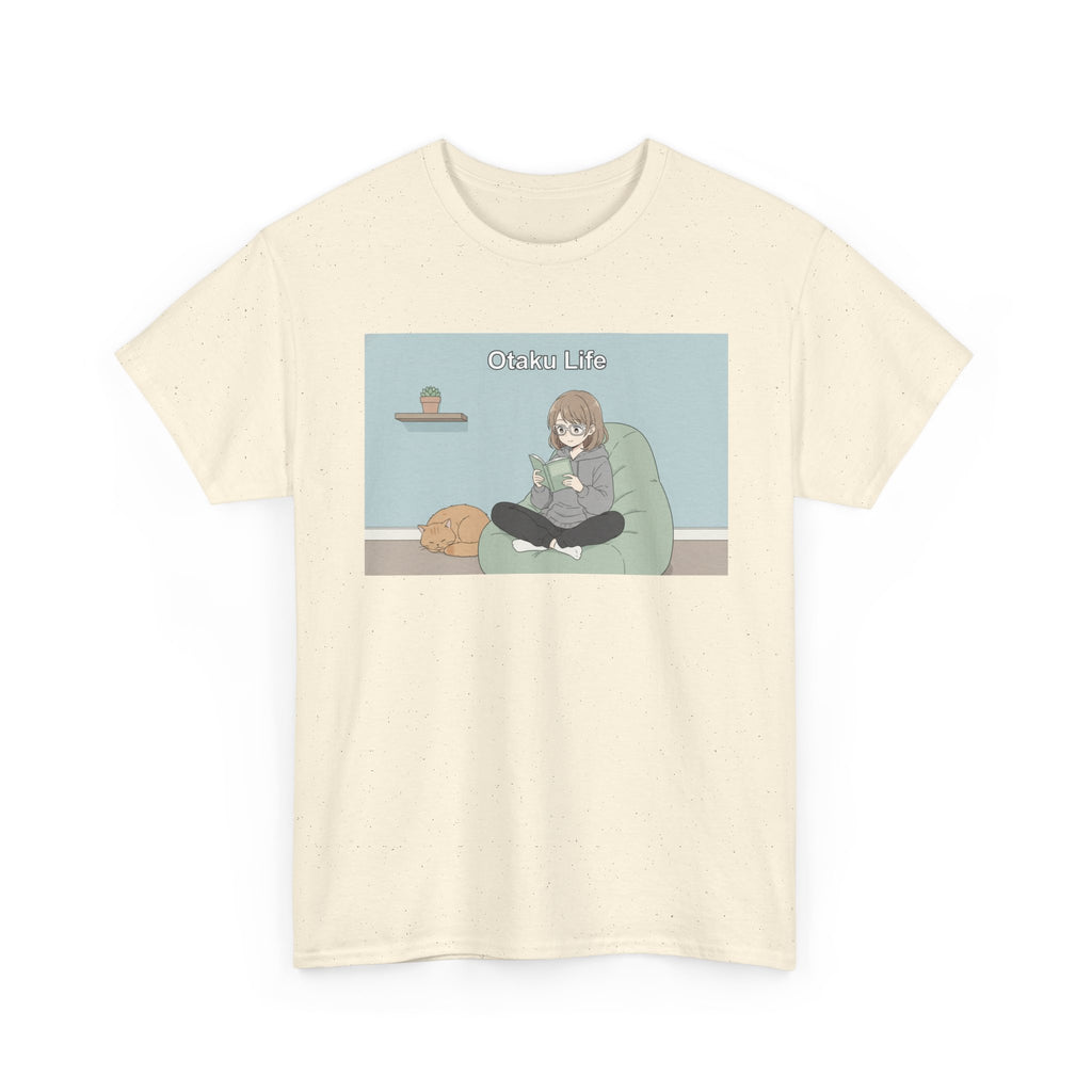 Cozy Cat Girl Otaku Long Sleeve Tee - 'Chill Vibes' Anime Girl Relaxing Graphic T-Shirt