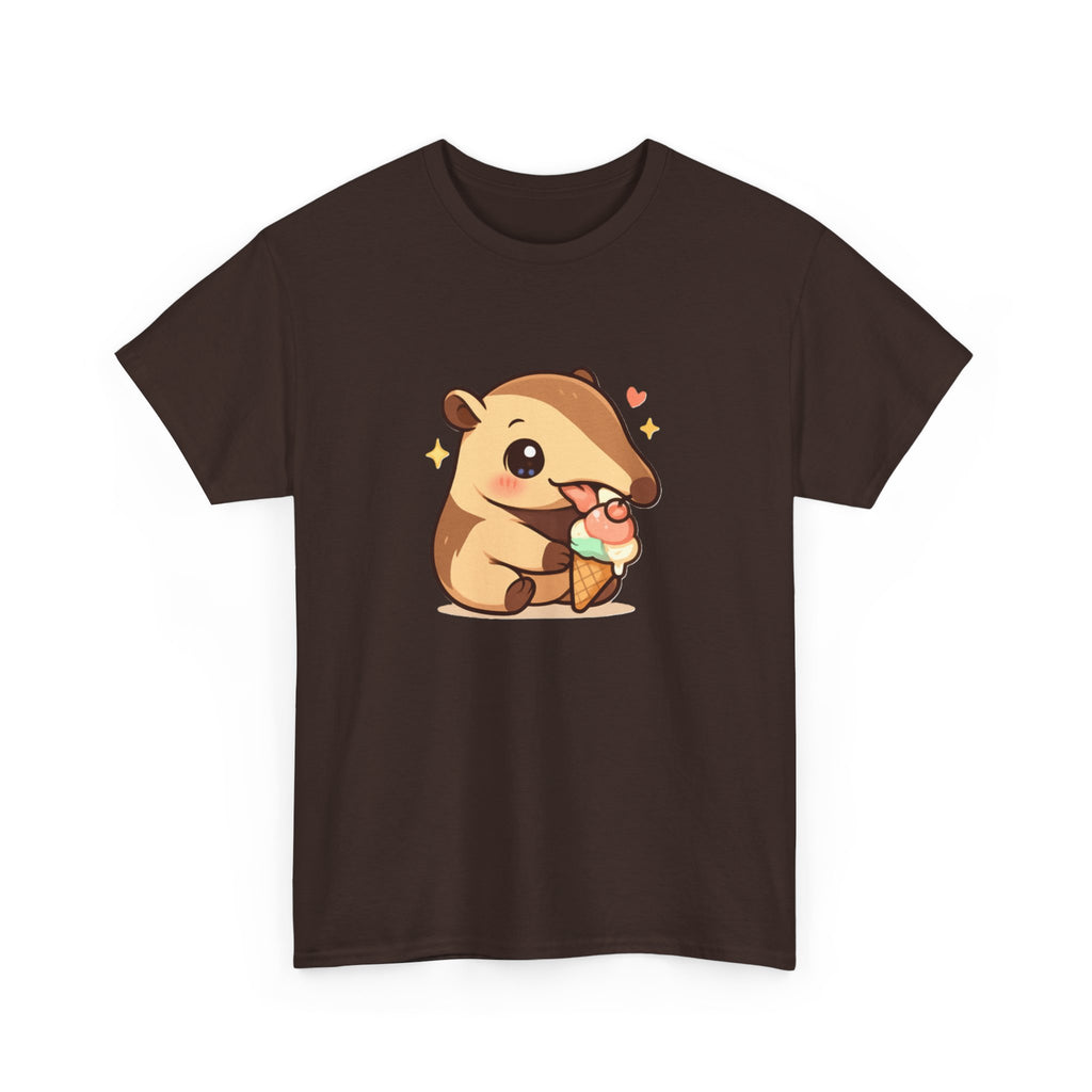 Cute Anteater Eating Ice Cream T-Shirt — Kawaii Animal Tee - Adult