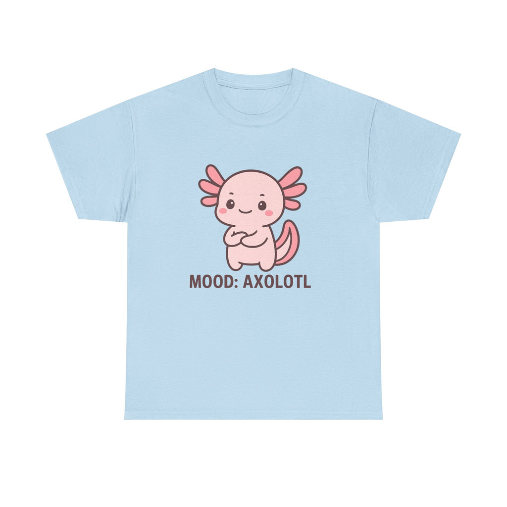 Axolotl Mood Tee — Cute Pink Axolotl Salamander Graphic T-Shirt - Adult