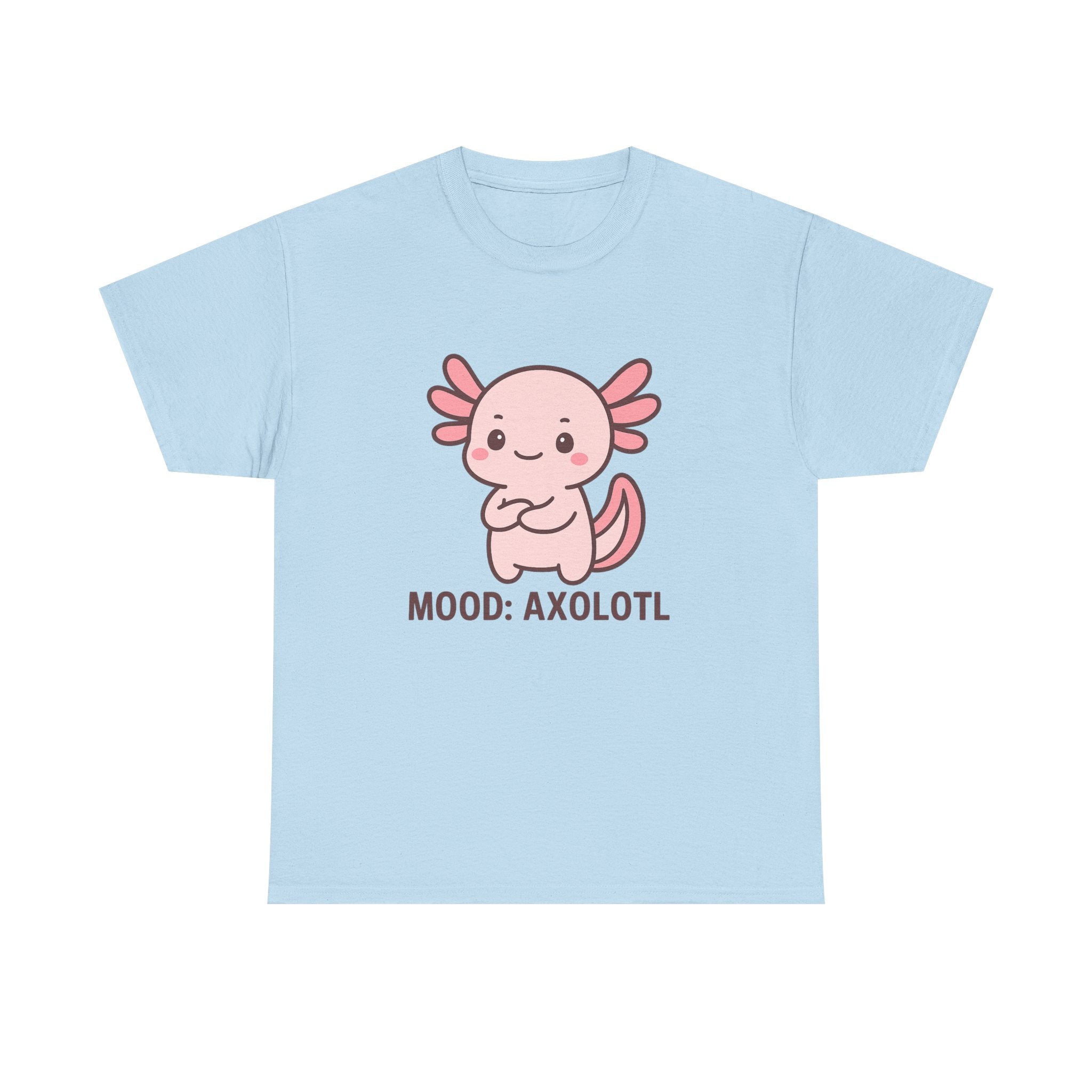Axolotl Mood Tee — Cute Pink Axolotl Salamander Graphic T-Shirt - Adult
