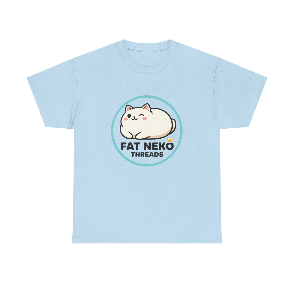 Cute Fat Neko Threads T-Shirt — Kawaii Cat Logo Tee - Adult