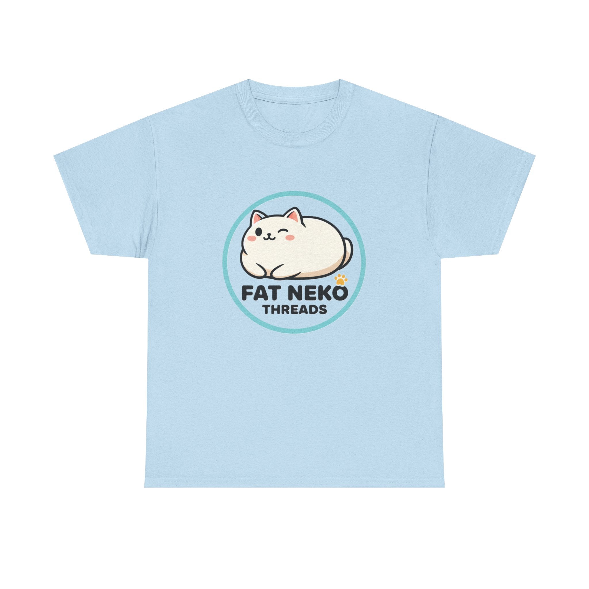 Cute Fat Neko Threads T-Shirt — Kawaii Cat Logo Tee - Adult
