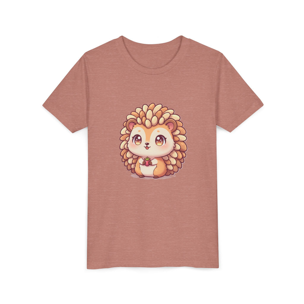 Cute Hedgehog Youth Tee — Adorable Cartoon Woodland Animal Kids Shirt