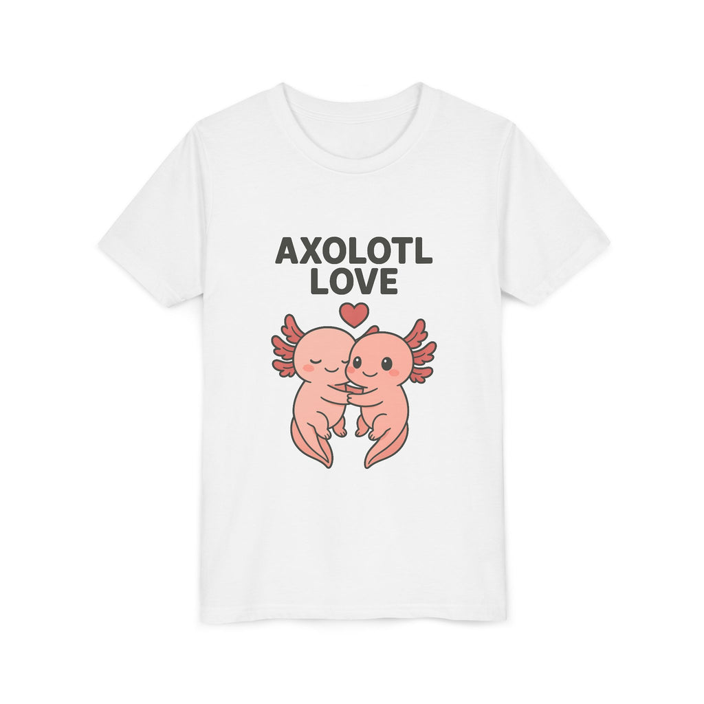 Axolotl Love Youth Tee – Cute Hugging Axolotl Salamander Kids Shirt - Kids