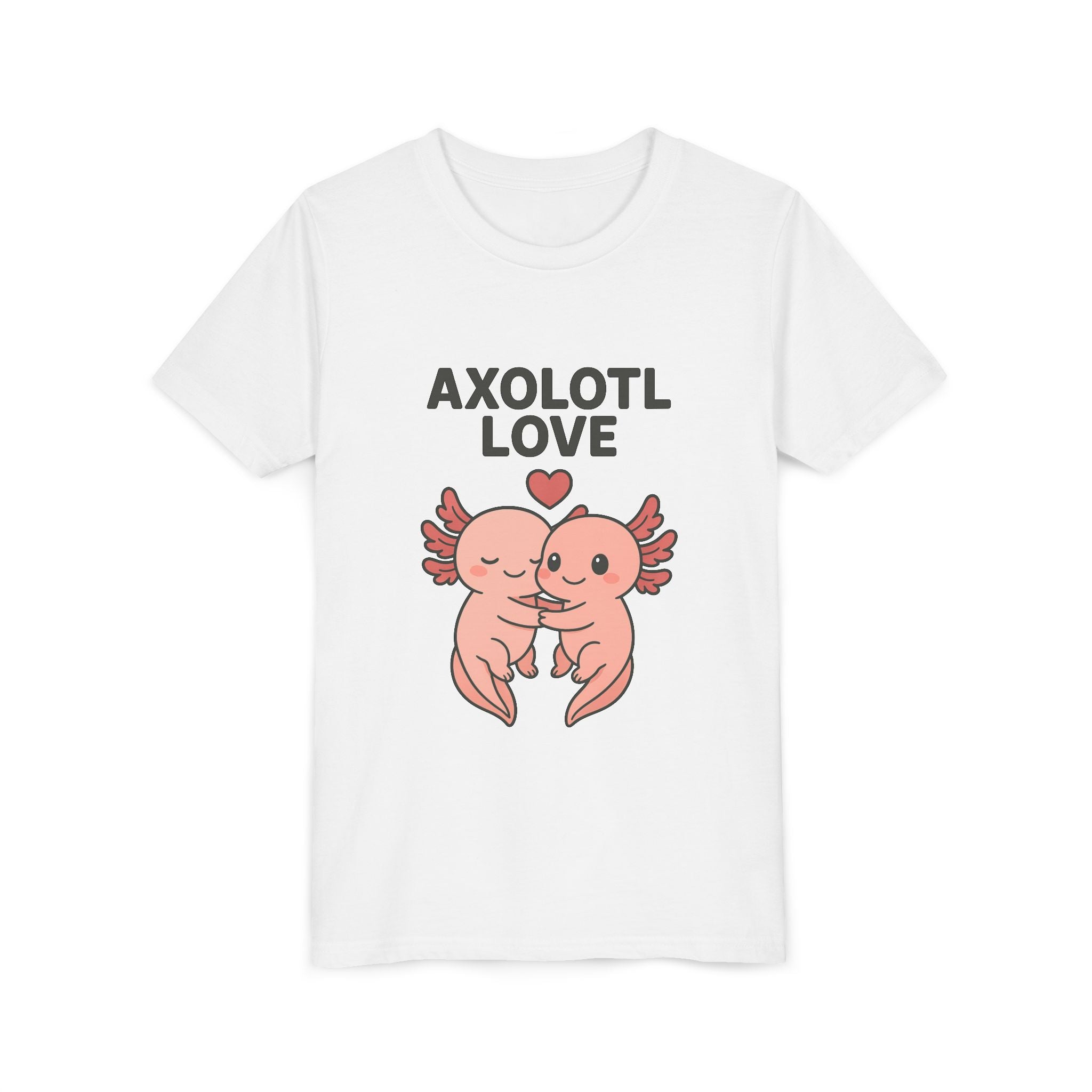 Axolotl Love Youth Tee – Cute Hugging Axolotl Salamander Kids Shirt - Kids