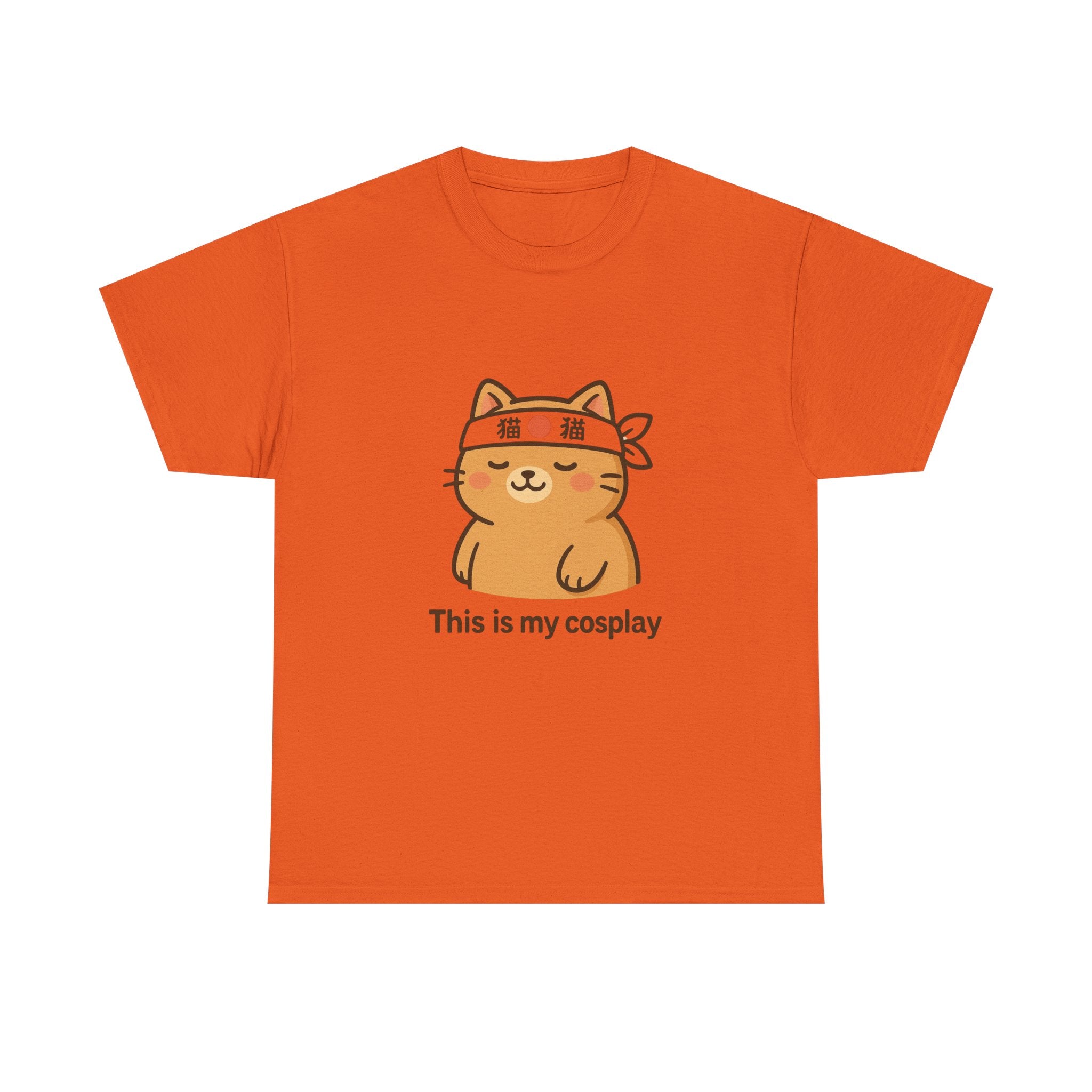 Cat Cosplay T‑Shirt — Cute Kawaii Cat Wearing Hachimaki "This is my cosplay" - Adult