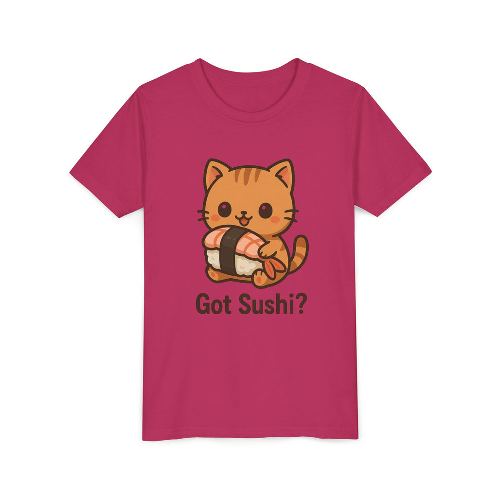 Kids 'Got Sushi?' Cute Cat Sushi Graphic Tee — Youth Short Sleeve Shirt