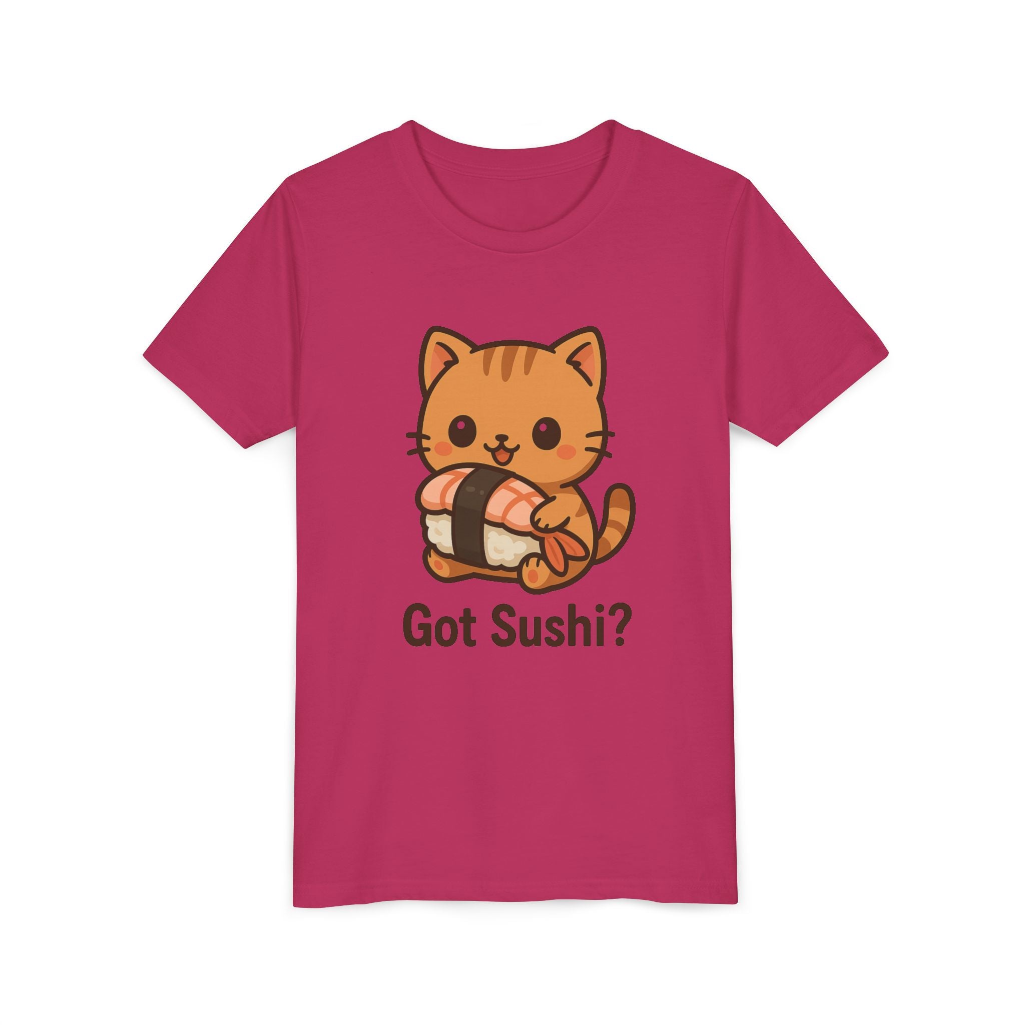 Kids 'Got Sushi?' Cute Cat Sushi Graphic Tee — Youth Short Sleeve Shirt