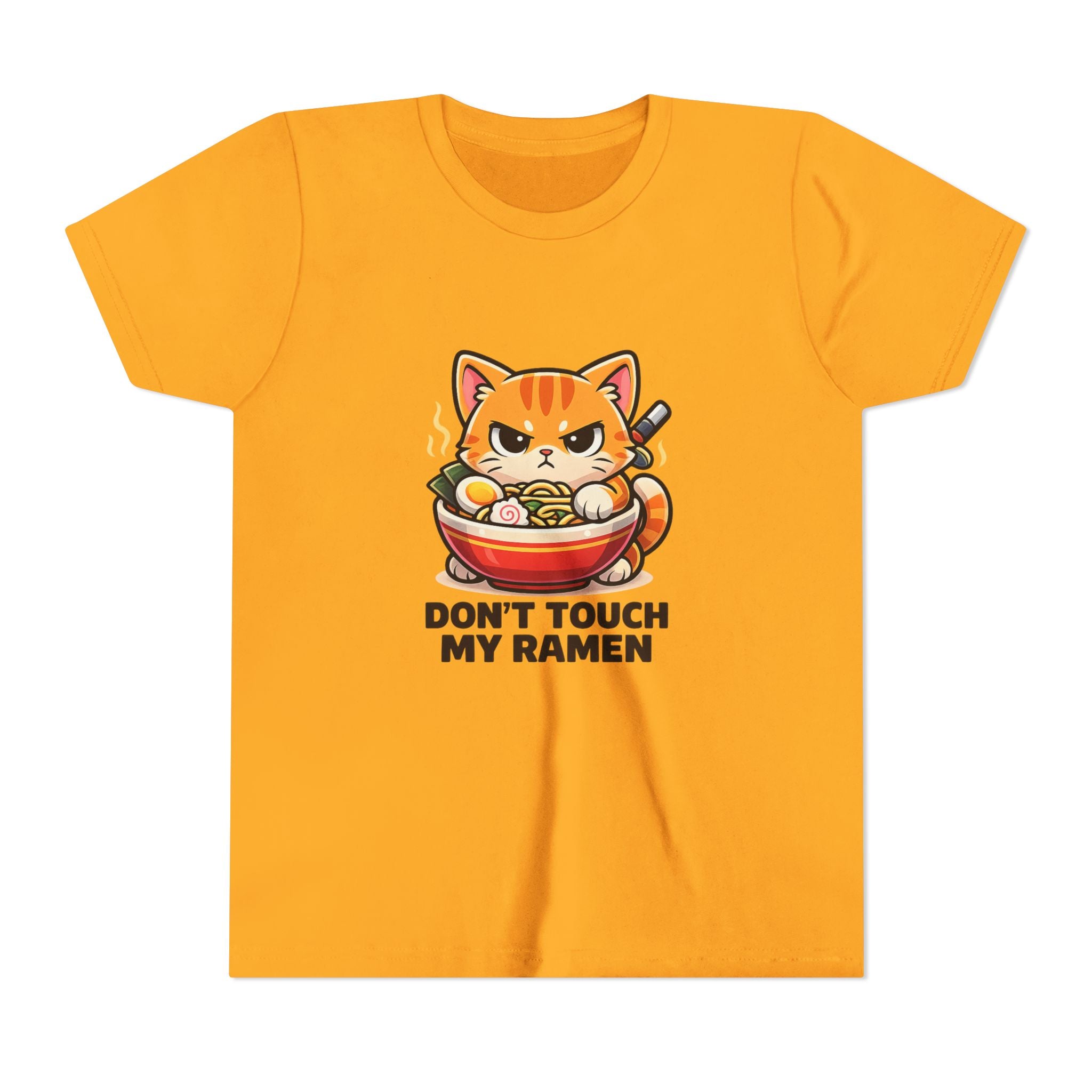 Youth Tee - “Don't Touch My Ramen” Cute Cat Ramen Bowl Shirt