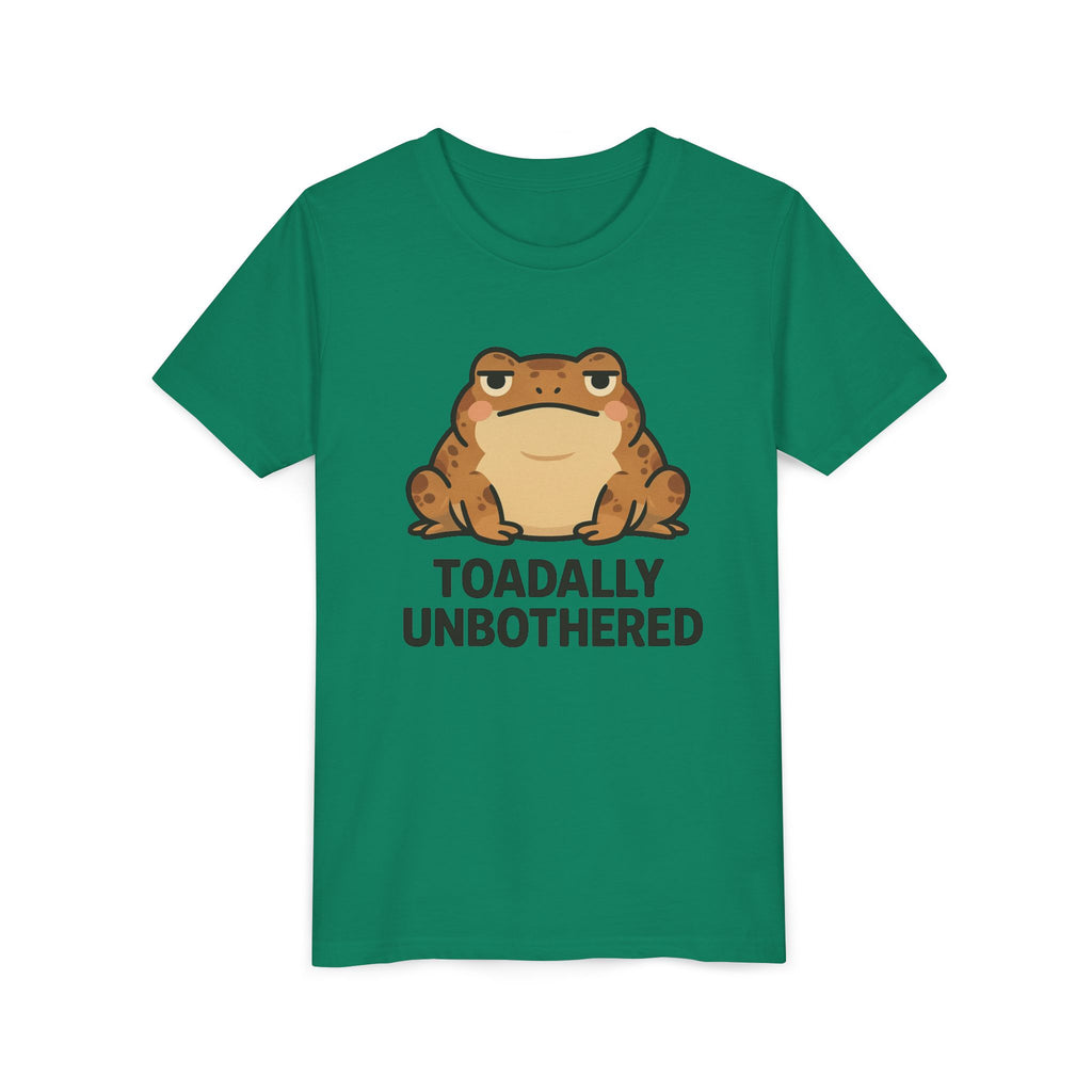 Youth Tee — 'Toadally Unbothered' Cute Frog Graphic Shirt for Kids