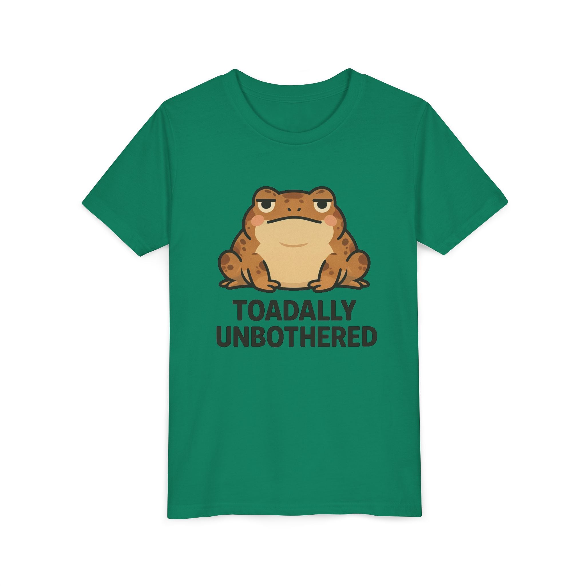 Youth Tee — 'Toadally Unbothered' Cute Frog Graphic Shirt for Kids