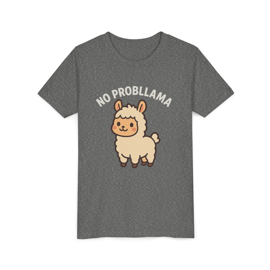 No Probllama Youth Tee – Cute Llama Kids Short Sleeve Shirt