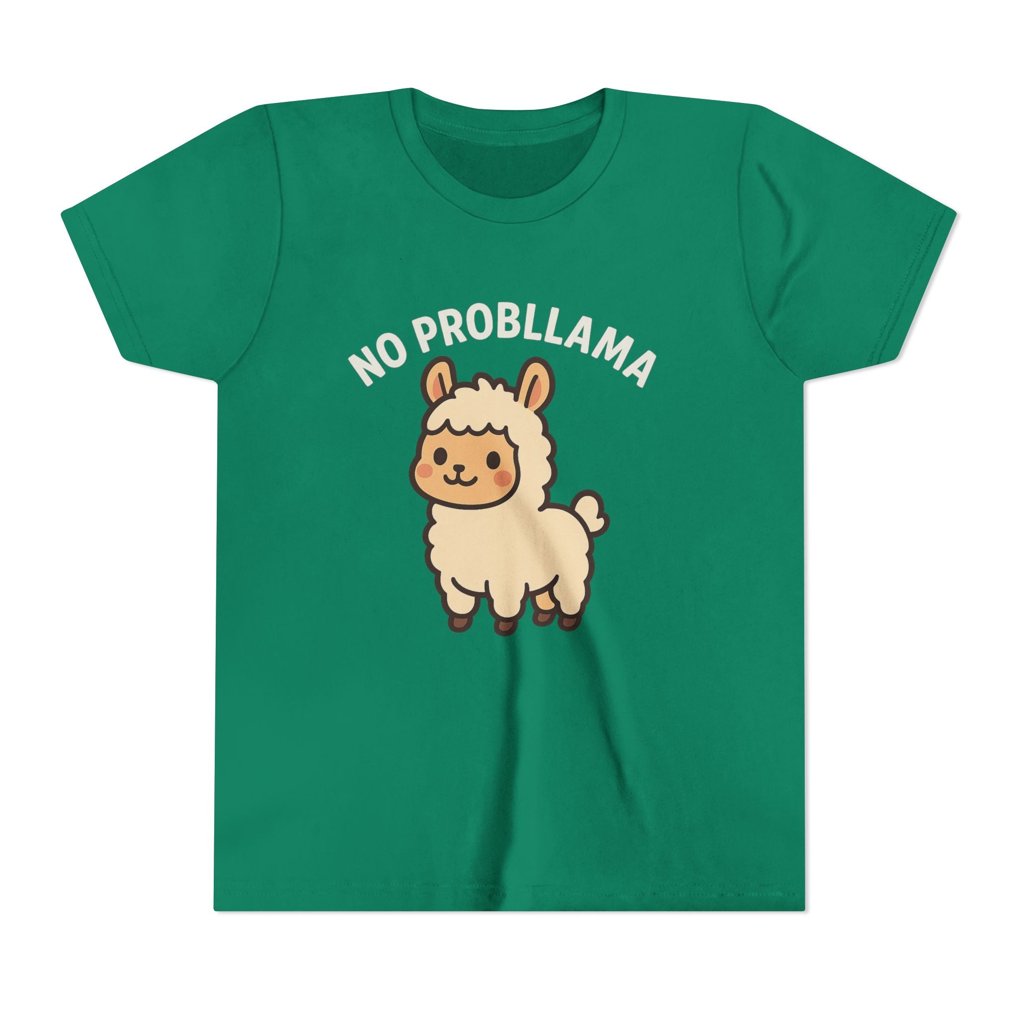 No Probllama Youth Tee – Cute Llama Kids Short Sleeve Shirt