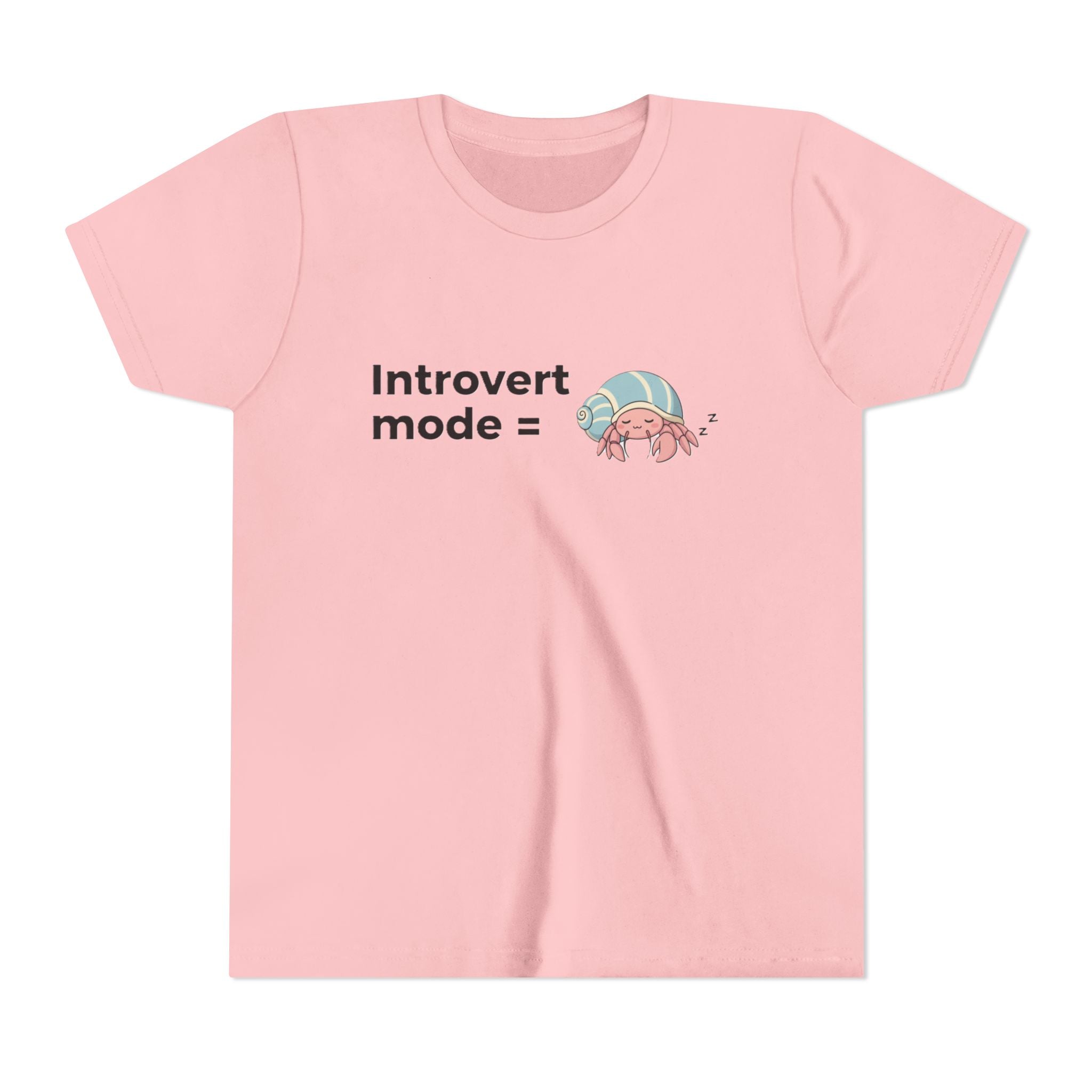 Youth Tee — "Introvert Mode" Cute Shell Crab Graphic Kid's T-Shirt