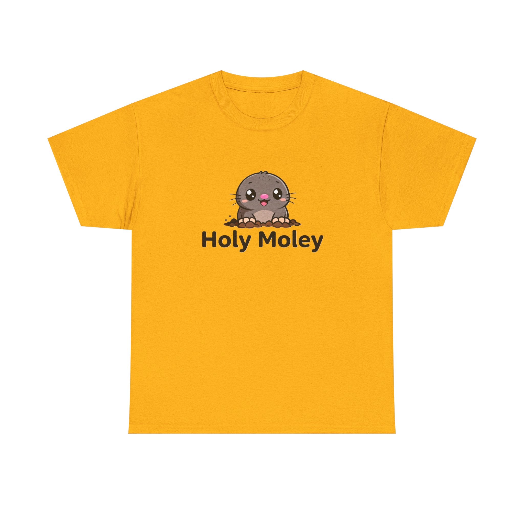 Holy Moley Mole T-Shirt — Cute Cartoon Mole Tee with 'Holy Moley' Text - Adult