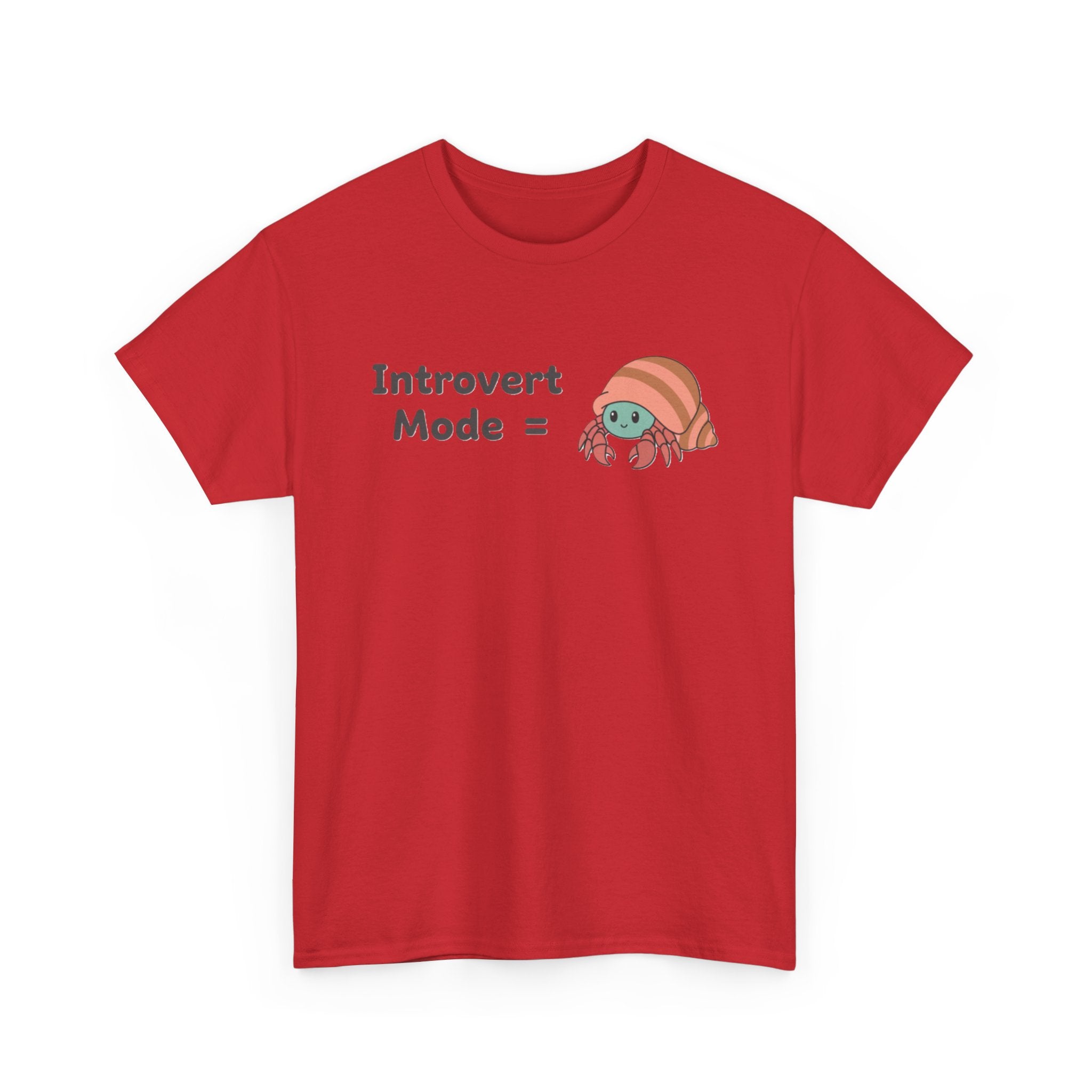 Introvert Mode T-Shirt — Cute Hermit Crab Graphic Tee - Adult