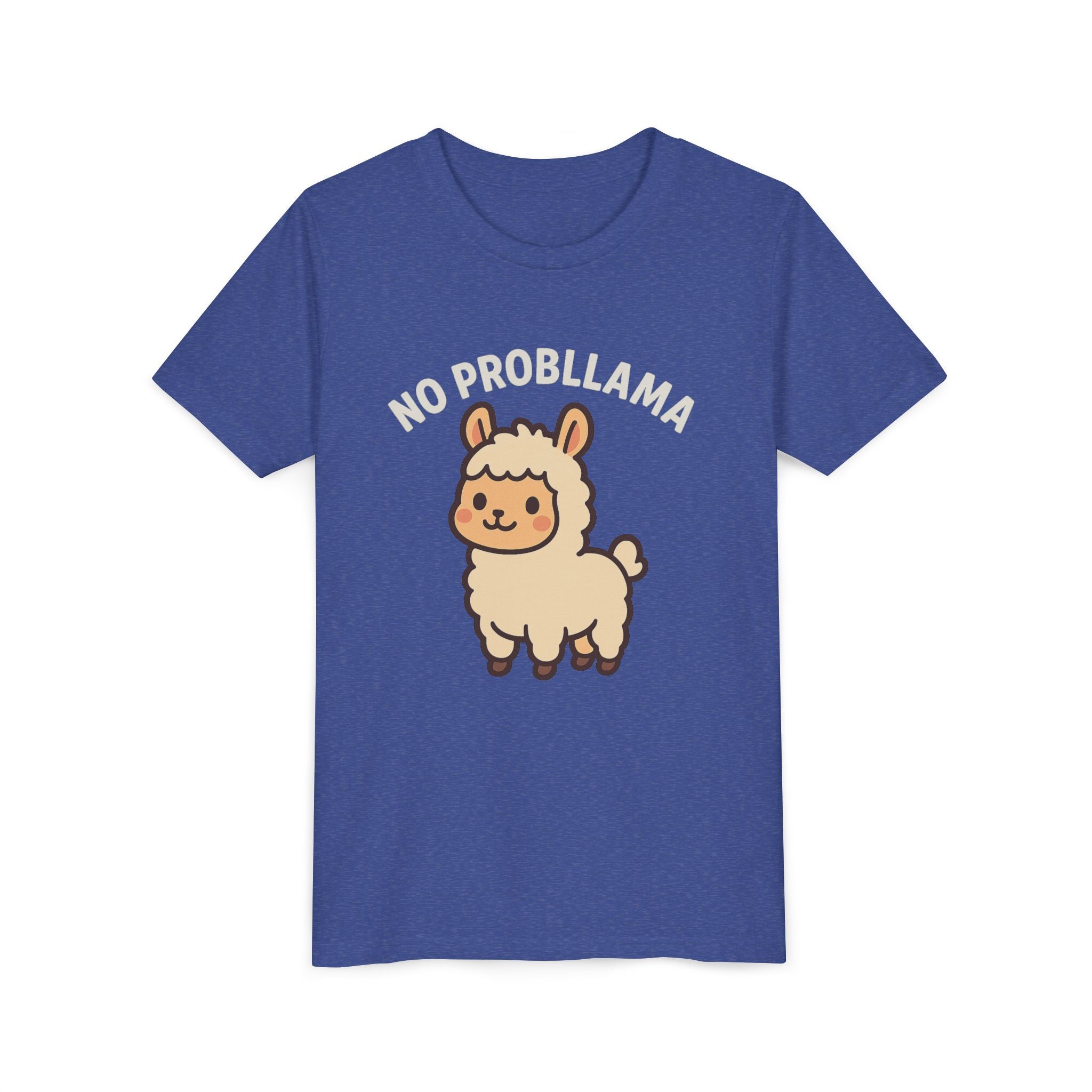 No Probllama Youth Tee – Cute Llama Kids Short Sleeve Shirt