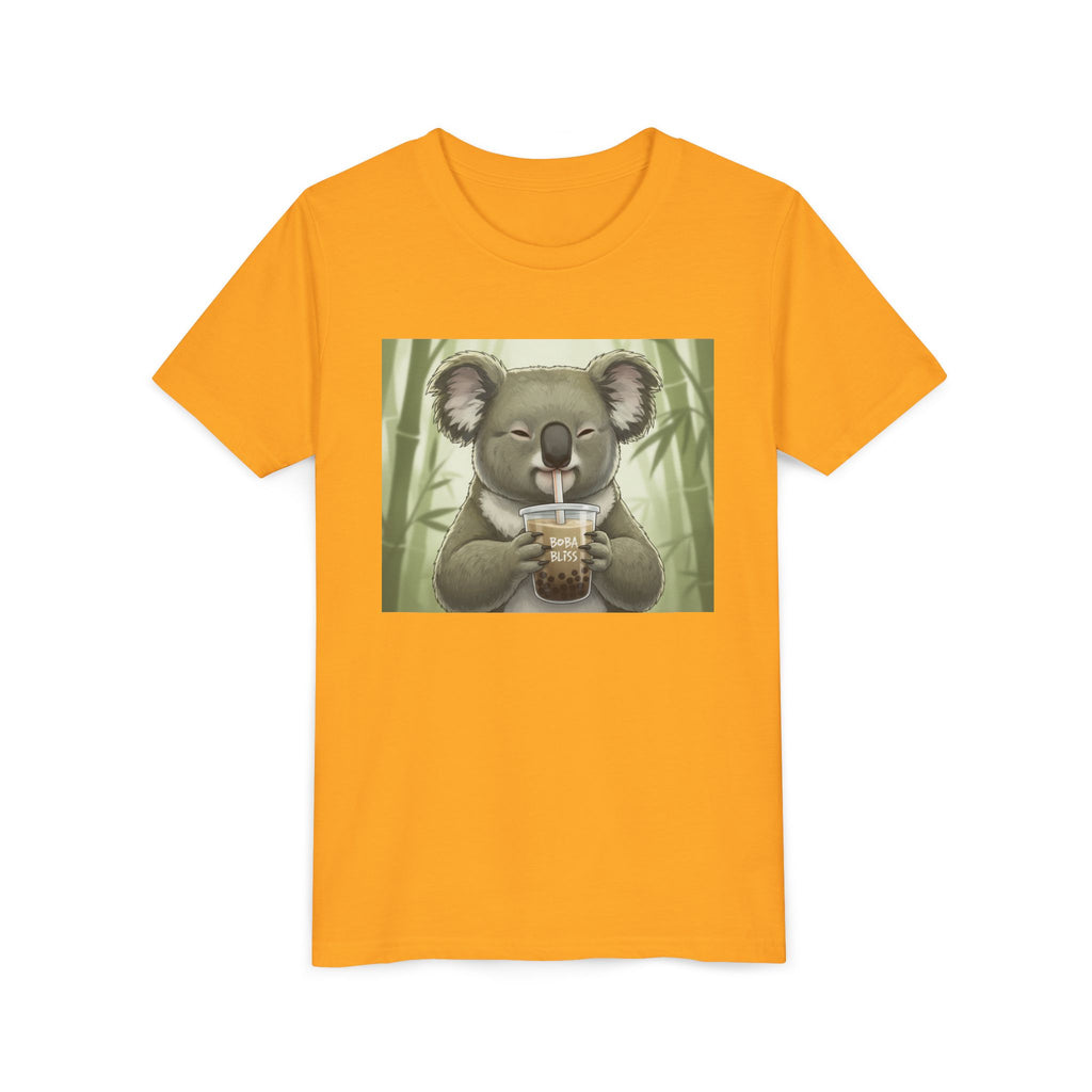 Kids Koala Boba Tea Time T‑Shirt — Cute Koala Drinking Bubble Tea Youth Tee - Kids