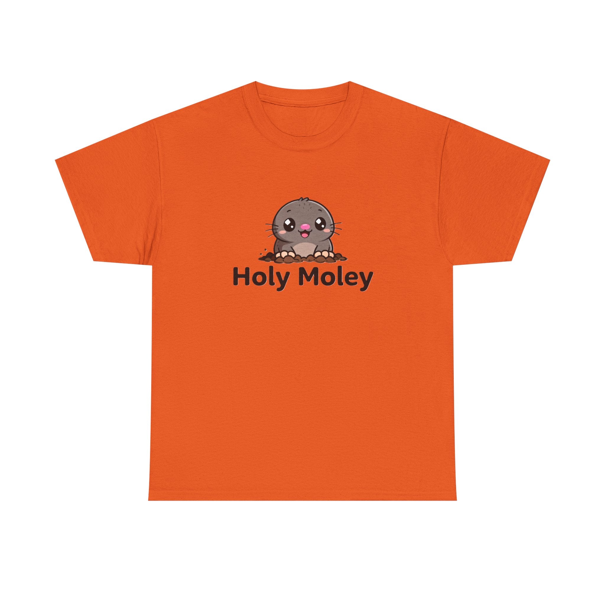 Holy Moley Mole T-Shirt — Cute Cartoon Mole Tee with 'Holy Moley' Text - Adult