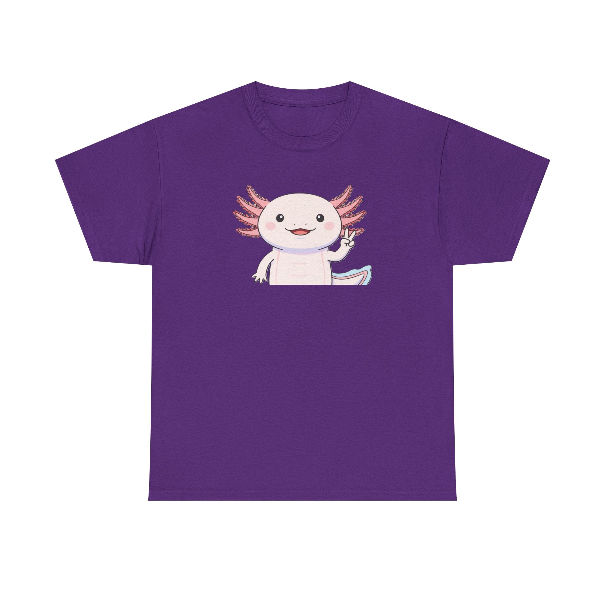 Axolotl Cute Cartoon T‑Shirt — Adorable Pink Axolotl Graphic Tee - Adult