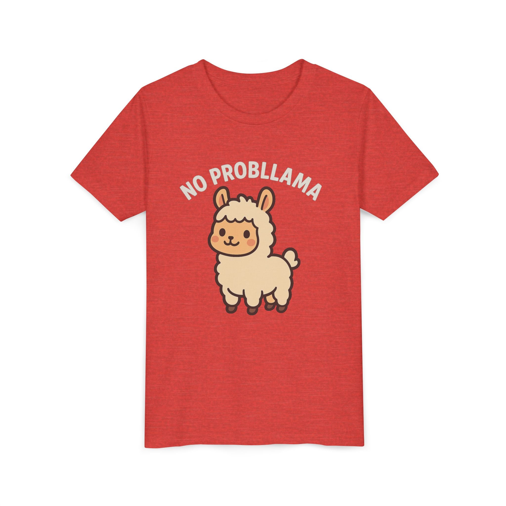 No Probllama Youth Tee – Cute Llama Kids Short Sleeve Shirt