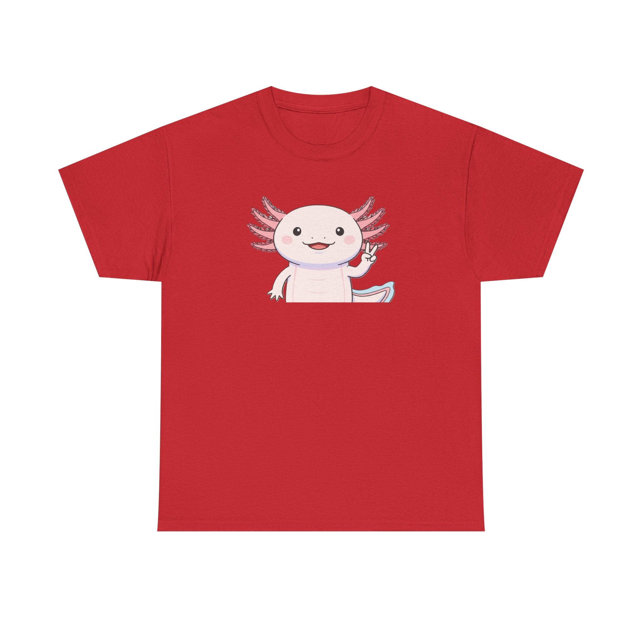 Axolotl Cute Cartoon T‑Shirt — Adorable Pink Axolotl Graphic Tee - Adult