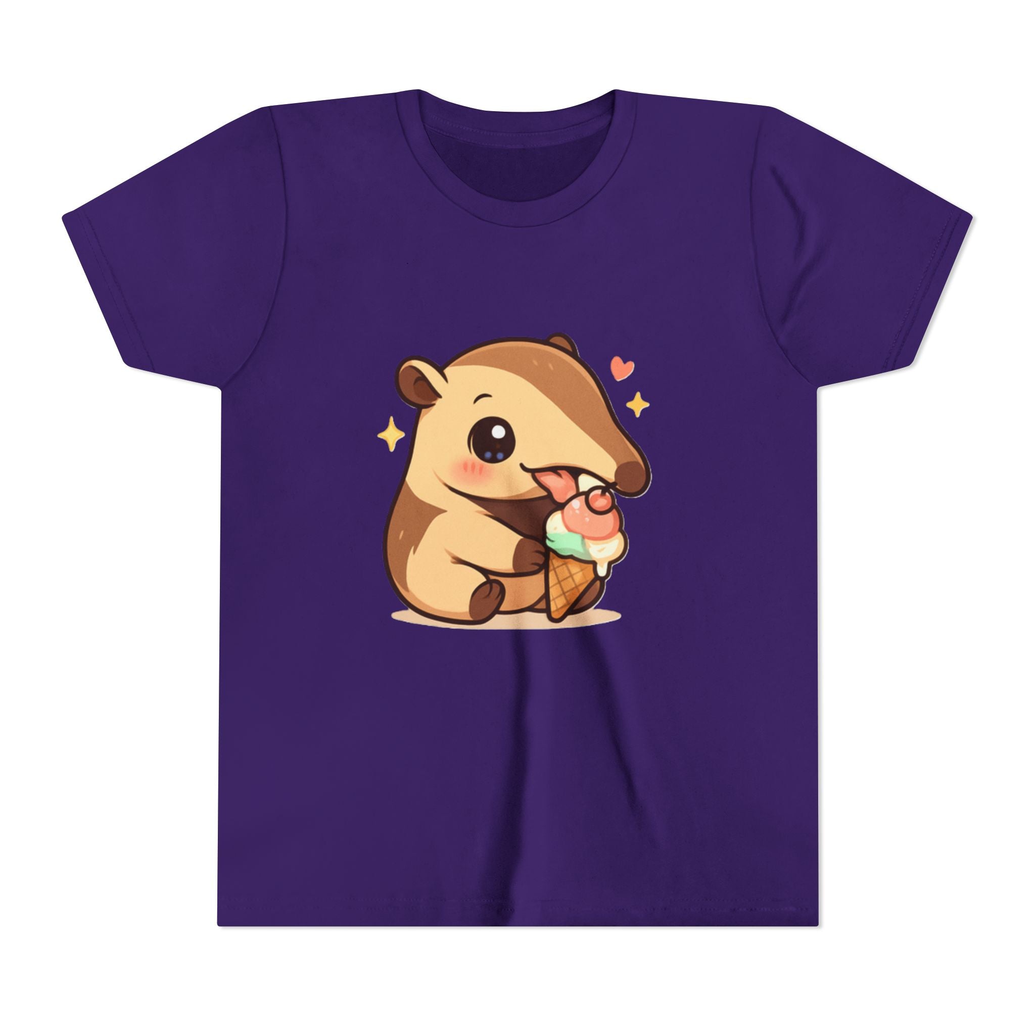 Cute Anteater Kids Tee – Kawaii Anteater Eating Ice Cream T-Shirt for Toddlers & Children