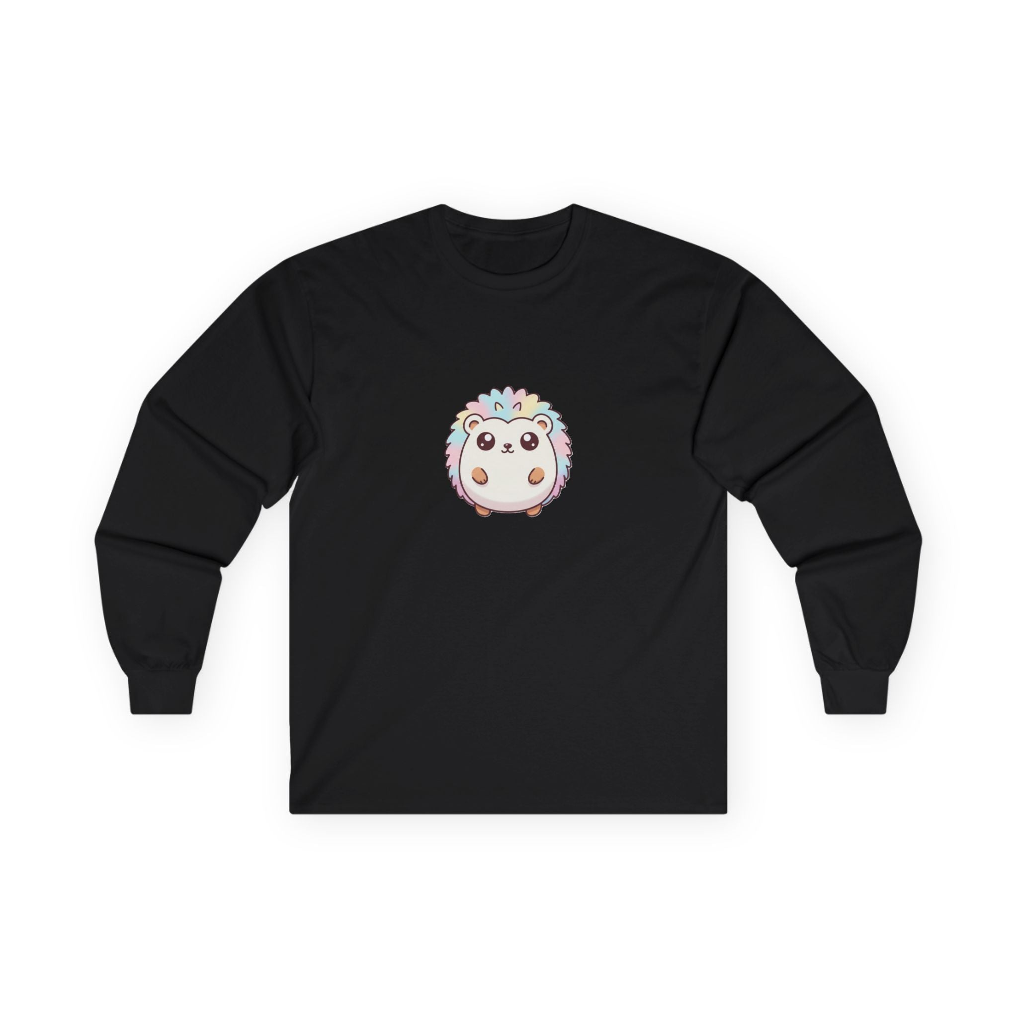 Cute Pastel Hedgehog Long Sleeve Tee — Kawaii Animal Shirt - Adult