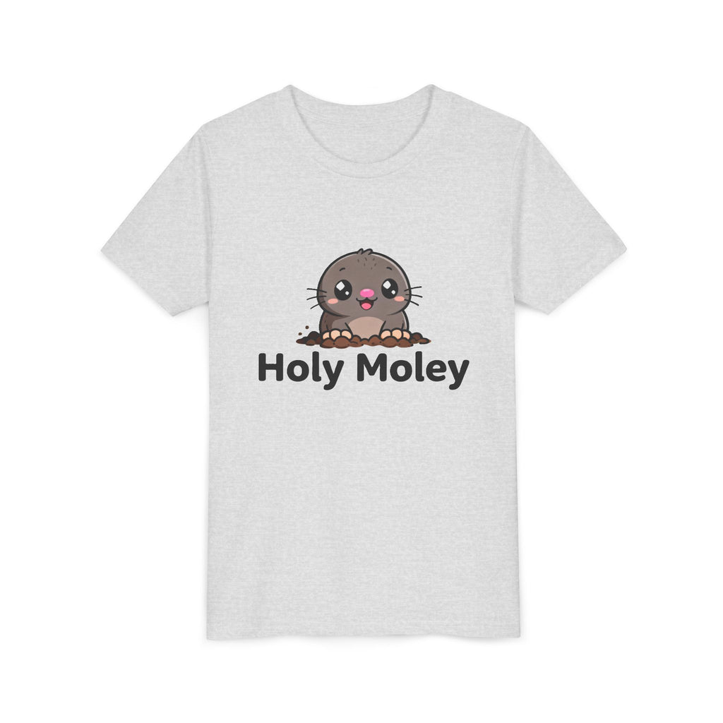 Youth Tee — Cute 'Holy Moley' Mole Kids T‑Shirt (Playful Animal Pun)