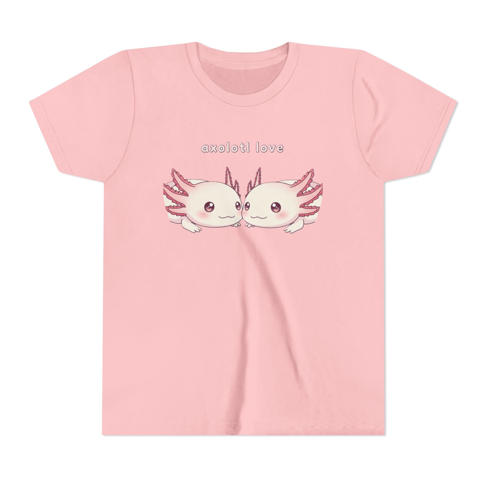 Youth Tee — 'Axolotl Love' Cute Kissing Axolotl Salamander Kids Shirt - Kids